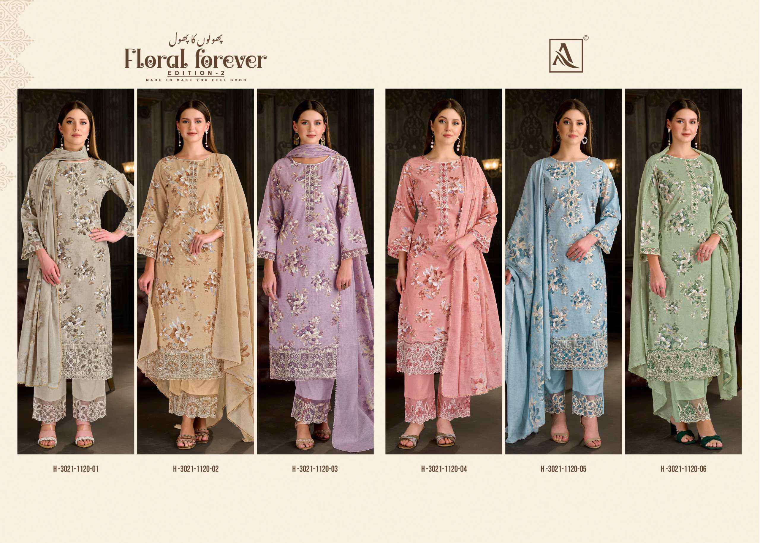 Alok Floral Forever Edition-2 Cambric Cotton Dress Material (6 pcs Catalogue)