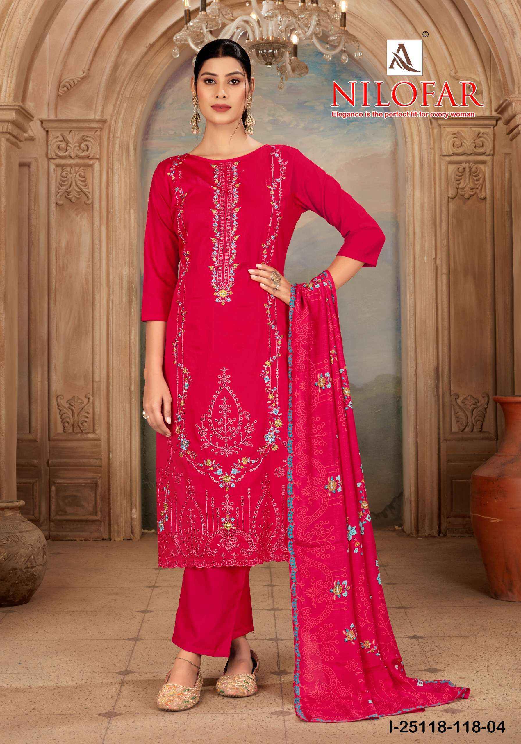 Alok Nilofar Jam Cotton Dress Material (6 pcs Catalogue)