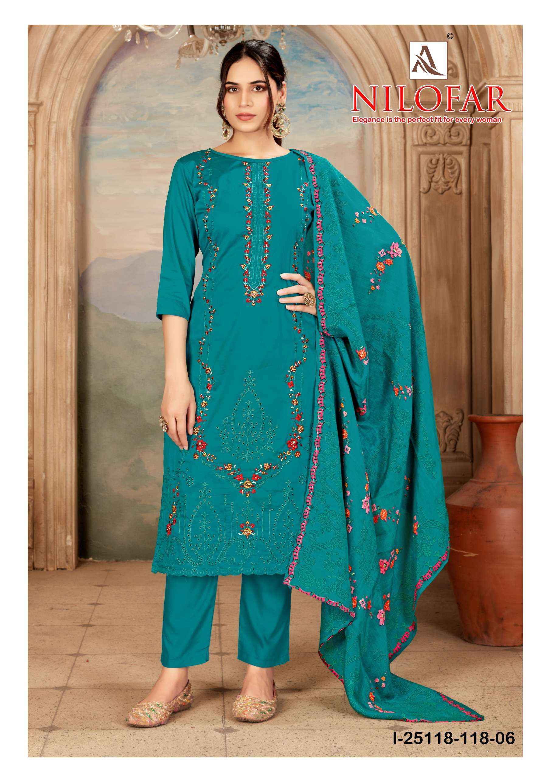 Alok Nilofar Jam Cotton Dress Material (6 pcs Catalogue)