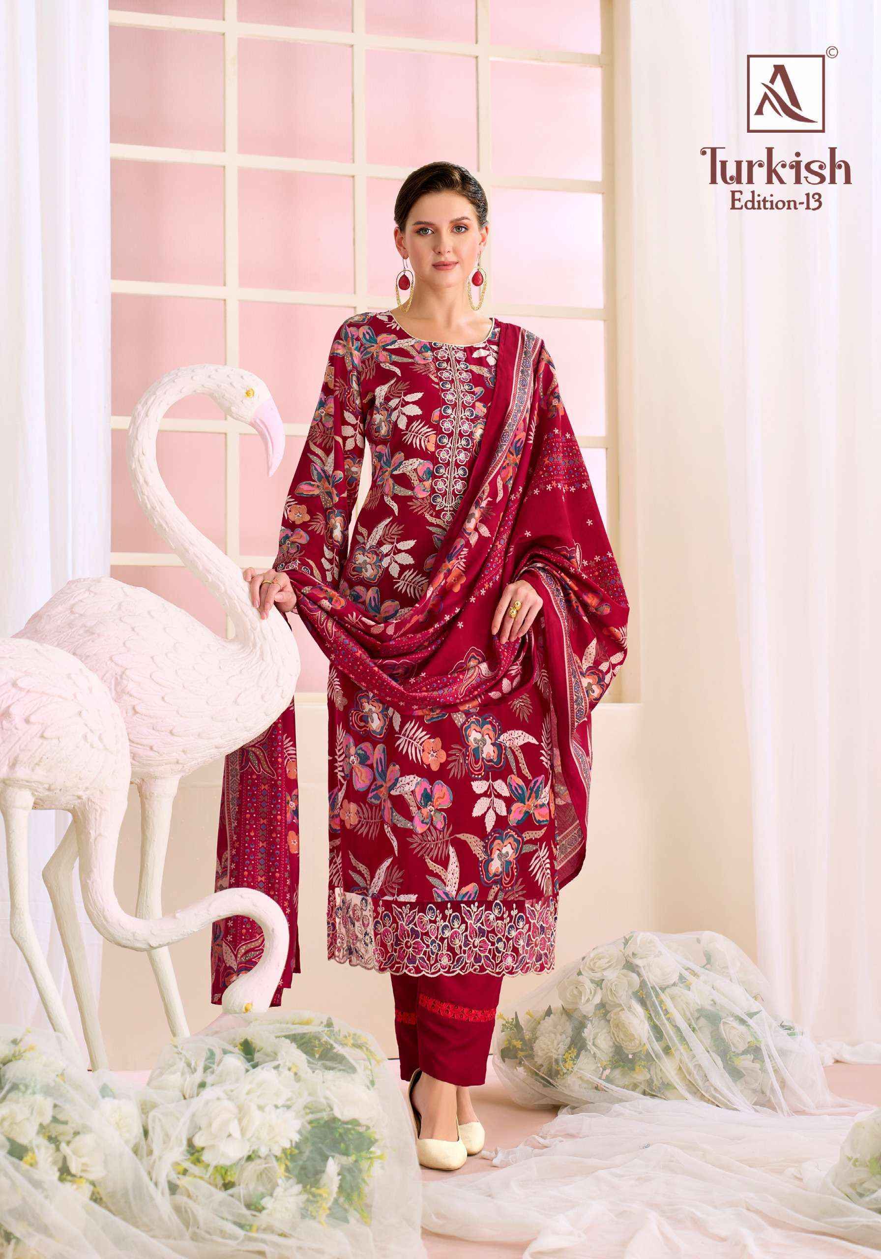 Alok Turkish Edition-13 Viscose Reyon Dress Material (6 pcs Catalogue)