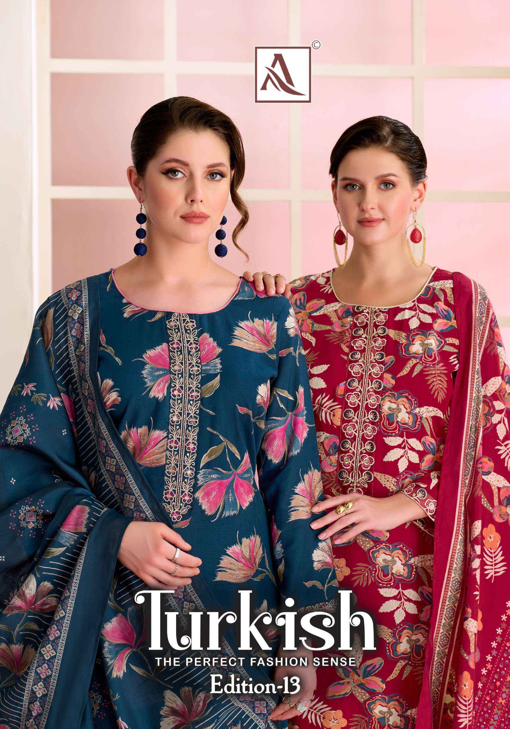 Alok Turkish Edition-13 Viscose Reyon Dress Material (6 pcs Catalogue)