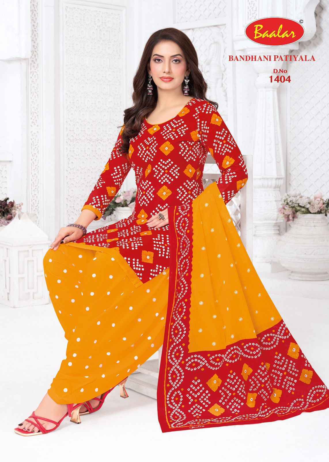 Baalar Bandhani Patiyala Vol-14 Cotton Dress Material (12 pcs Catalogue)