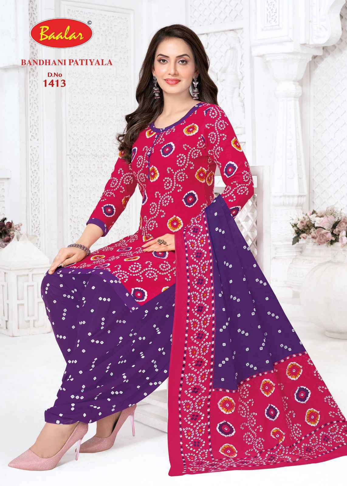 Baalar Bandhani Patiyala Vol-14 Cotton Dress Material (12 pcs Catalogue)