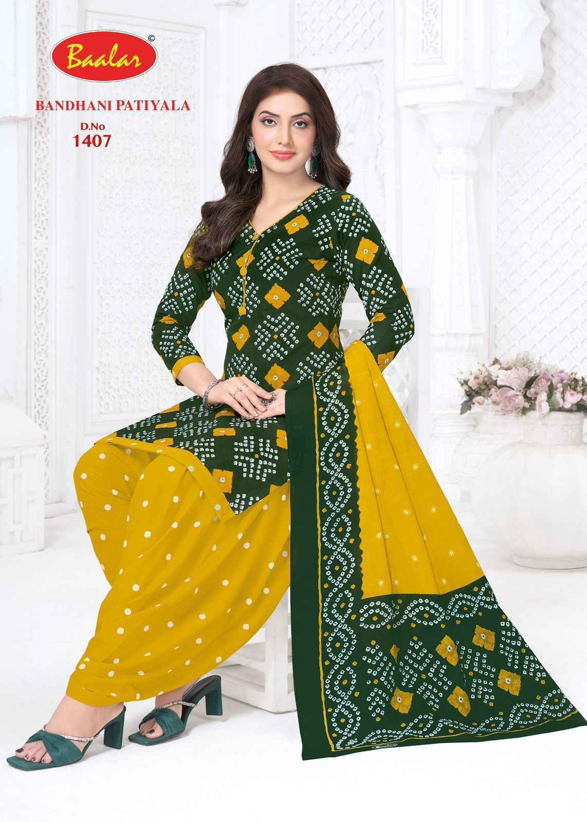 Baalar Bandhani Patiyala Vol-14 Cotton Dress Material (12 pcs Catalogue)