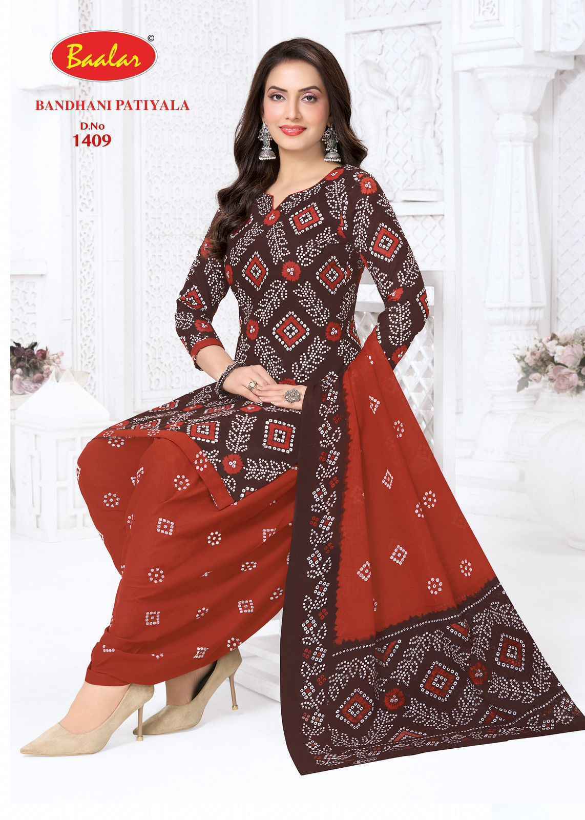 Baalar Bandhani Patiyala Vol-14 Cotton Dress Material (12 pcs Catalogue)
