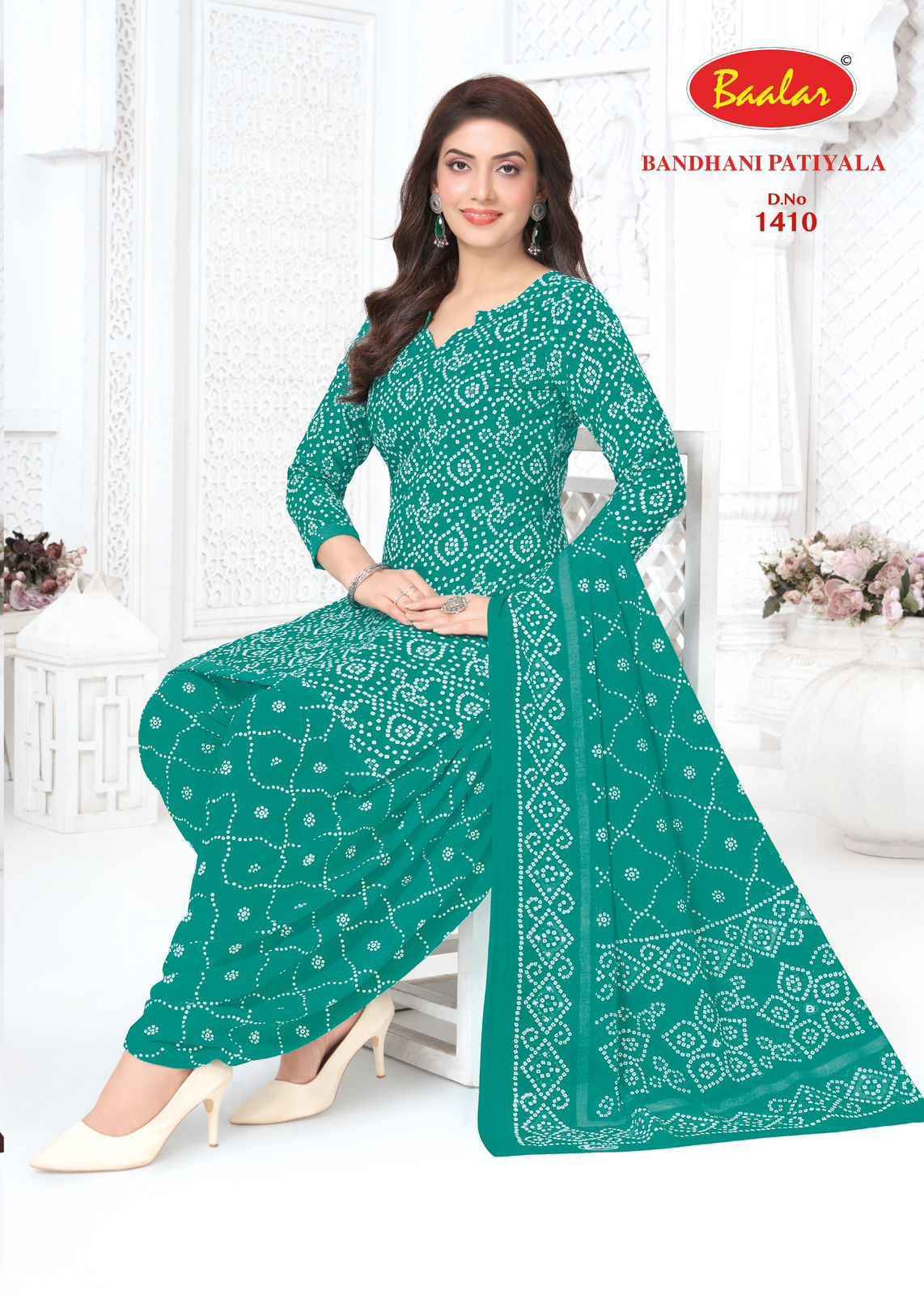 Baalar Bandhani Patiyala Vol-14 Cotton Dress Material (12 pcs Catalogue)