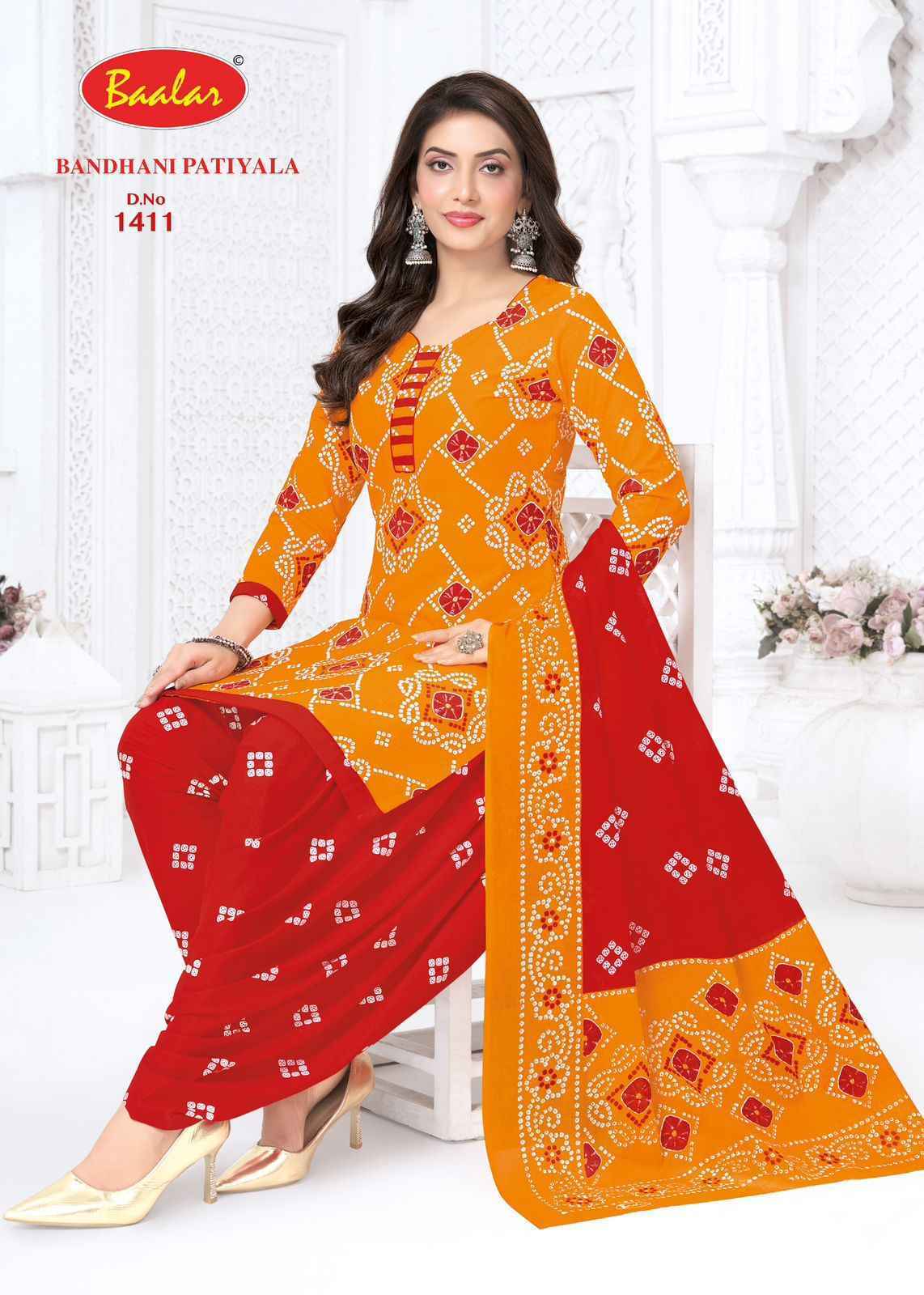 Baalar Bandhani Patiyala Vol-14 Cotton Dress Material (12 pcs Catalogue)