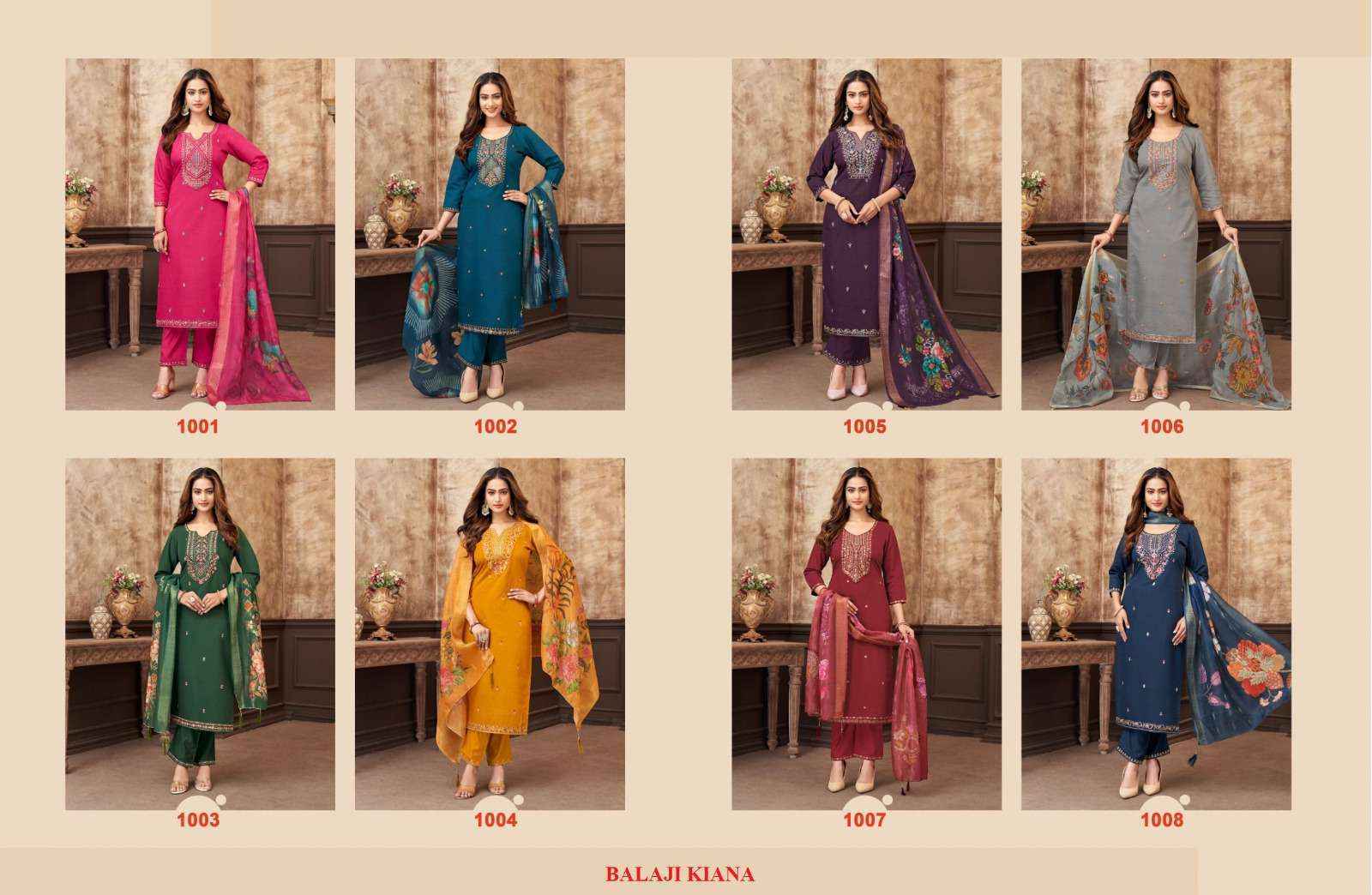 Balaji Kiana Readymade Silk Dress (8 pcs Catalogue)