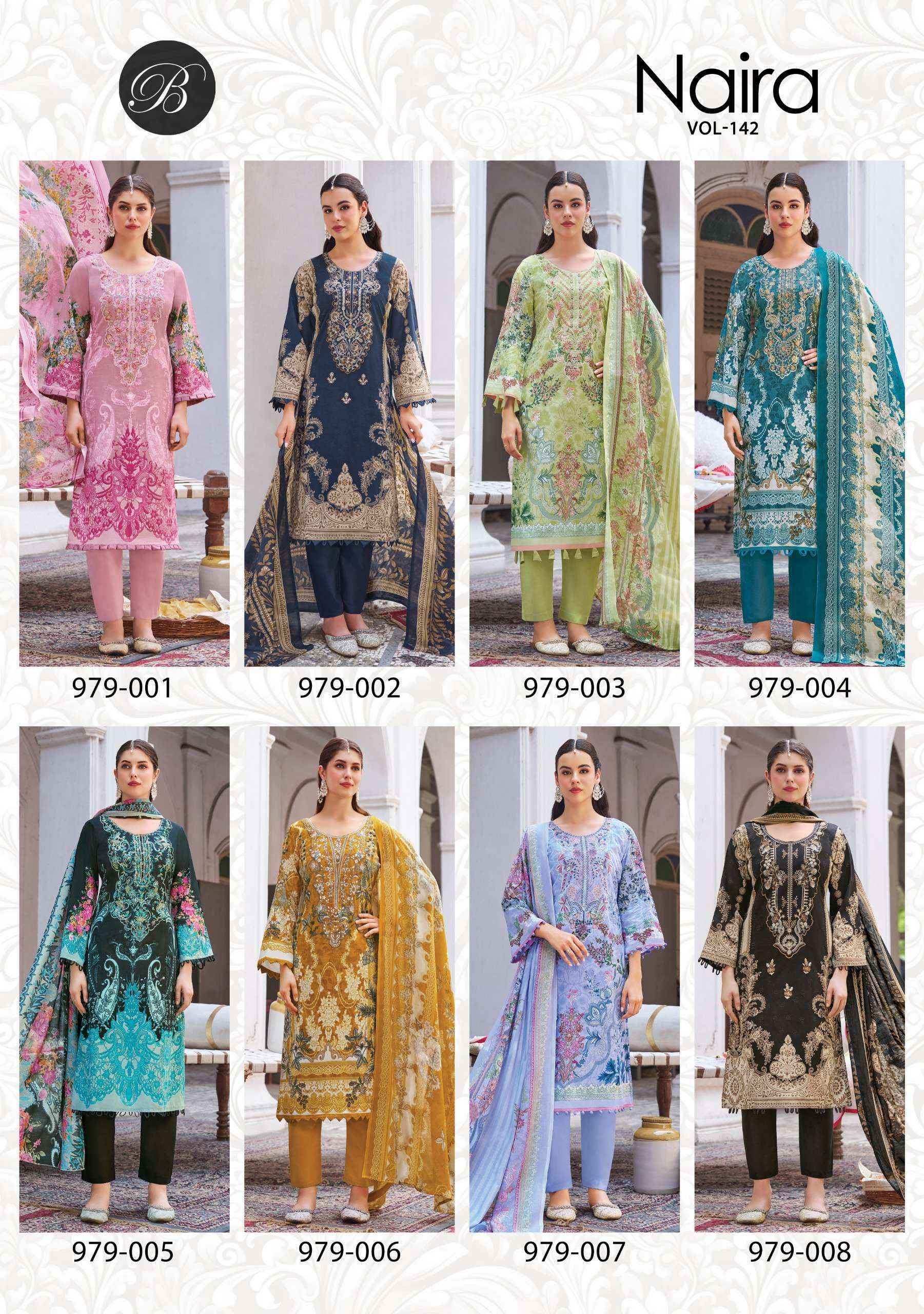 Belliza Naira Vol-142 Cotton Dress Material (8 pcs Cataloge)