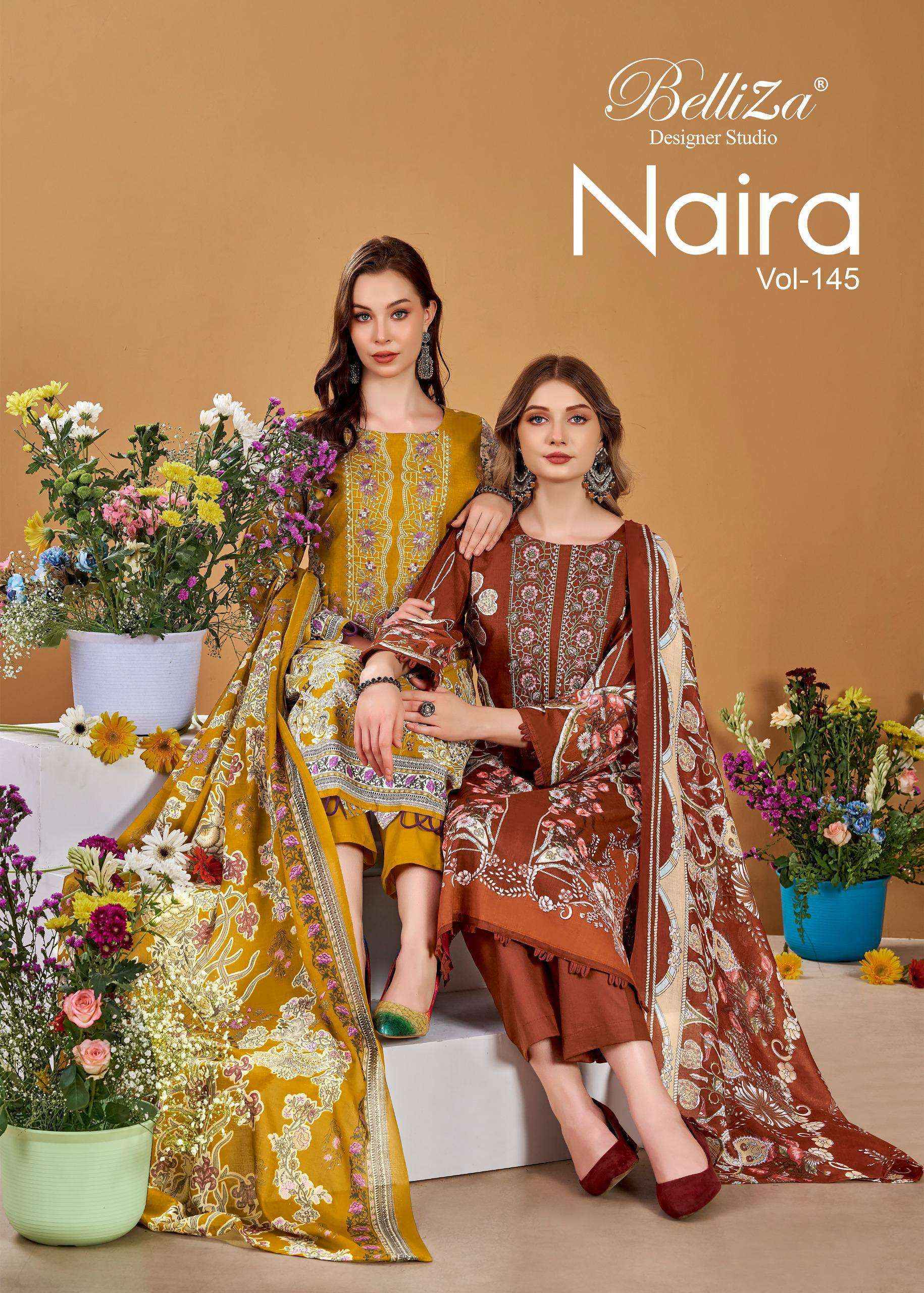 Belliza Naira Vol-145 Cotton Dress Material (8 pcs Cataloge)