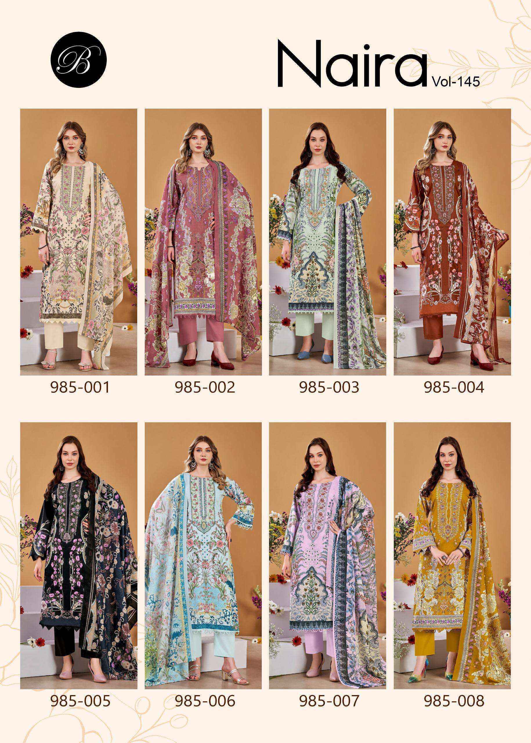 Belliza Naira Vol-145 Cotton Dress Material (8 pcs Cataloge)