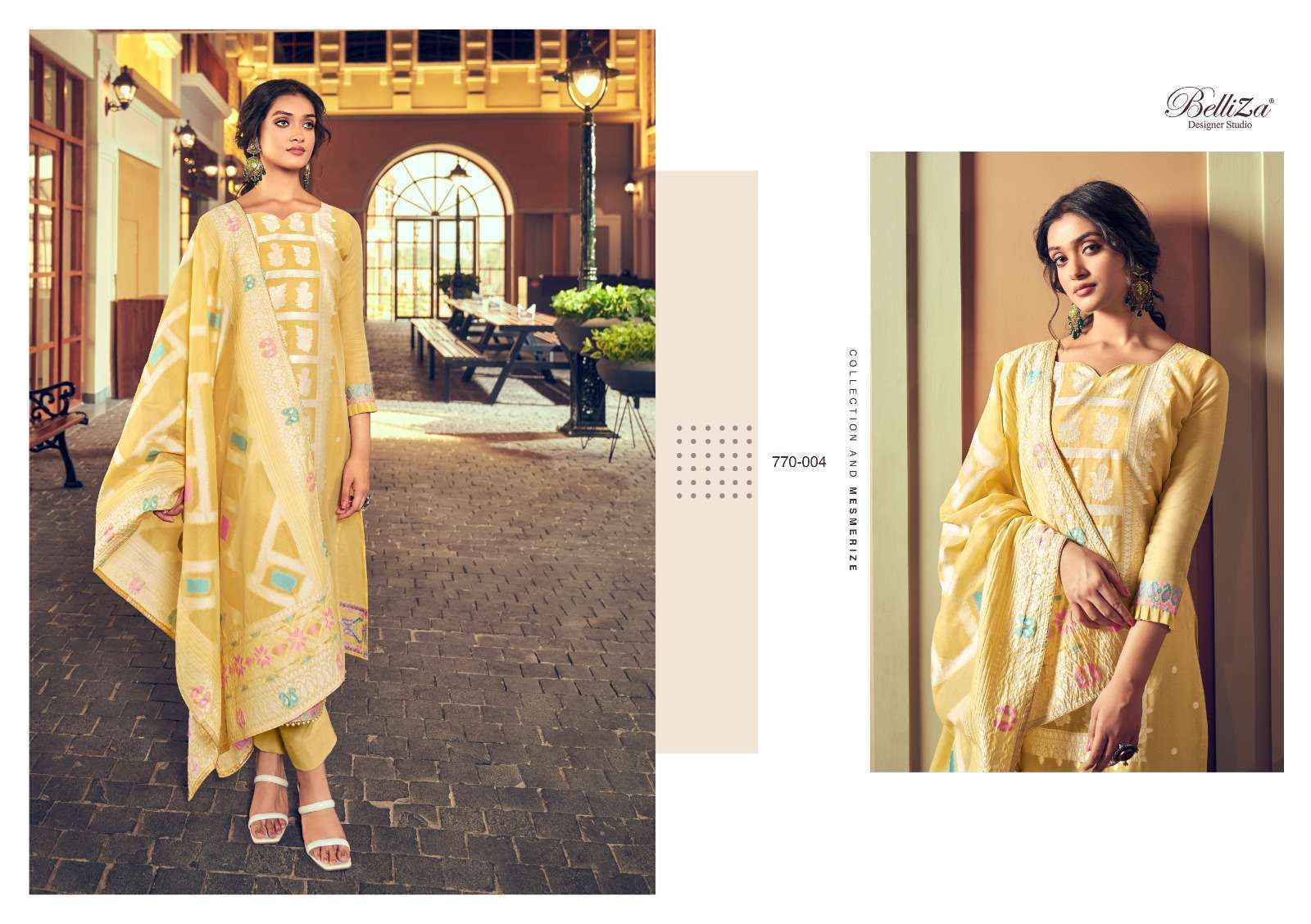 Belliza Odhni Cotton Jacquard Dress Material 6 pcs Catalogue
