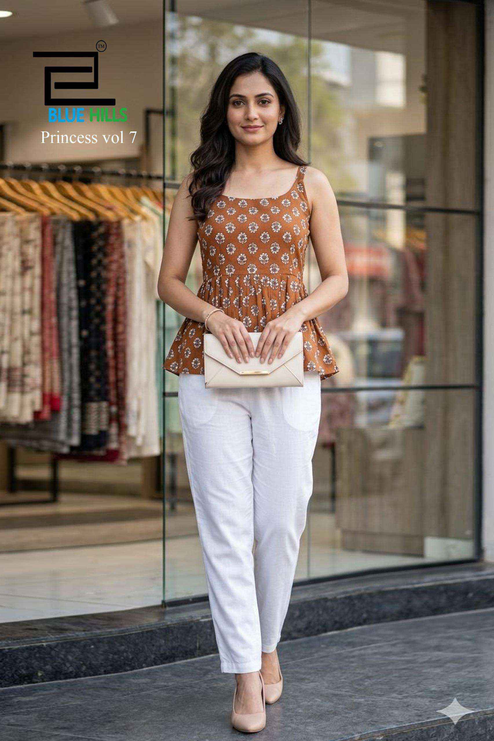 Blue Hills Princess Vol-7 Short Cotton Tunic (6 pcs Catalogue