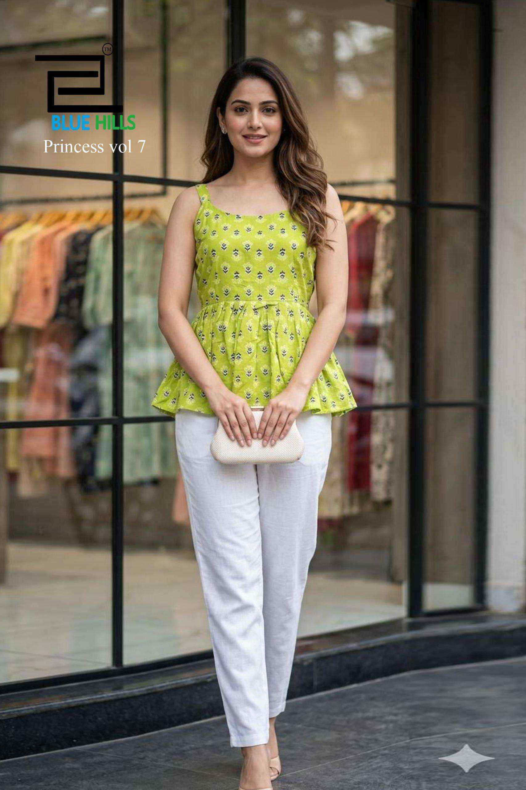 Blue Hills Princess Vol-7 Short Cotton Tunic (6 pcs Catalogue
