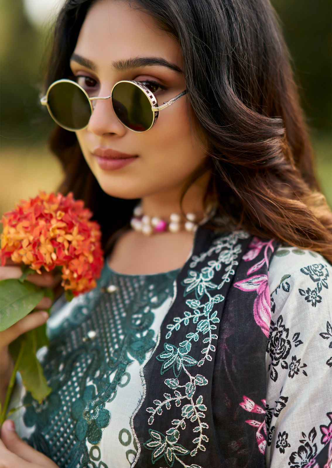 Cosmos Needle Impressions Vol-2 Lawn Cotton Dress Material (8 pcs Catalogue)