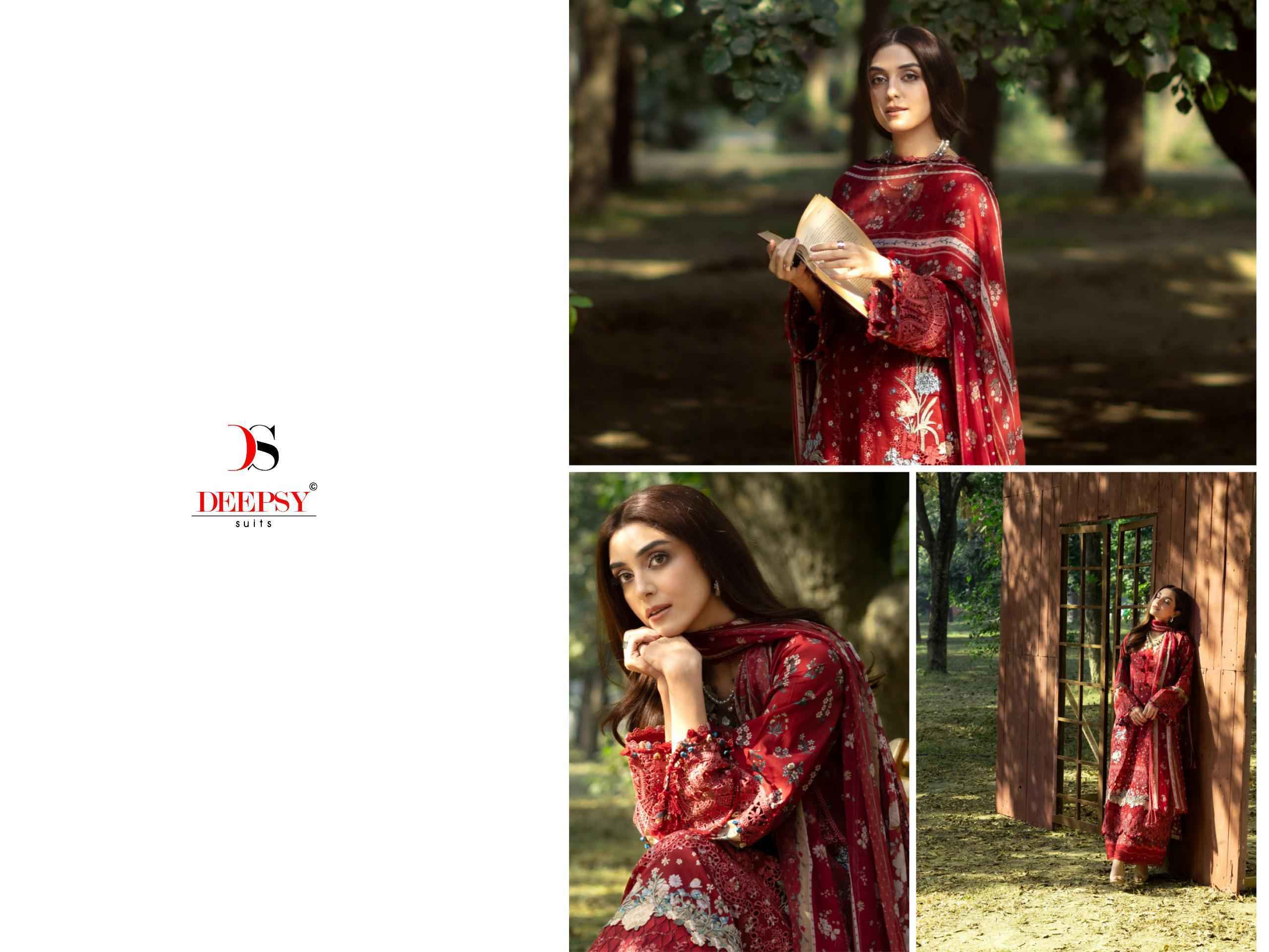 Deepsy Elaf Chikankari Cotton Dress Material (8 pcs Catalogue)