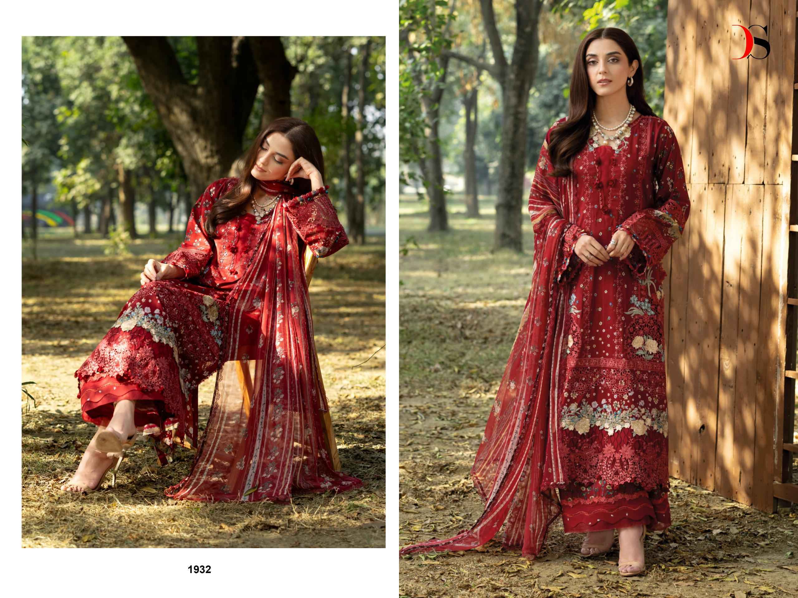 Deepsy Elaf Chikankari Cotton Dress Material (8 pcs Catalogue)