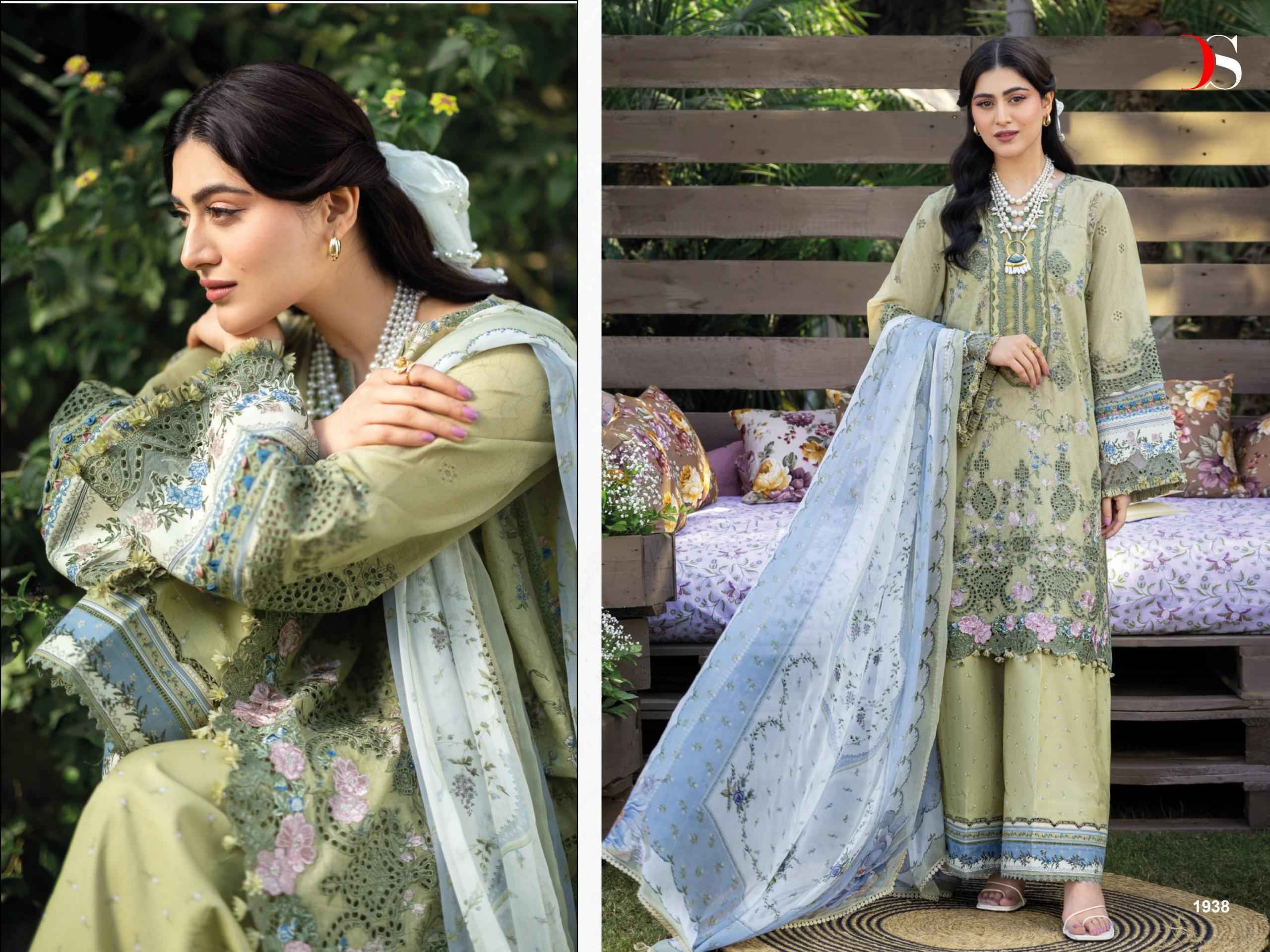 Deepsy Elaf Chikankari Cotton Dress Material (8 pcs Catalogue)