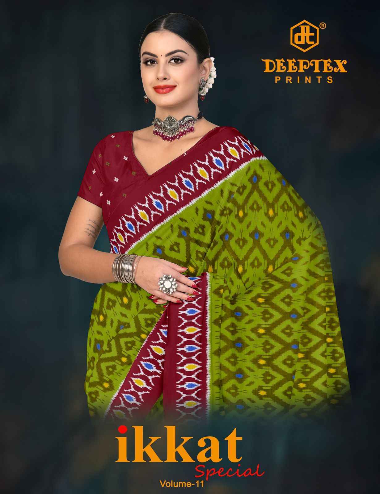 Deeptex Ikkat Special Vol-11 Cotton Saree (10 pcs Catalogue)