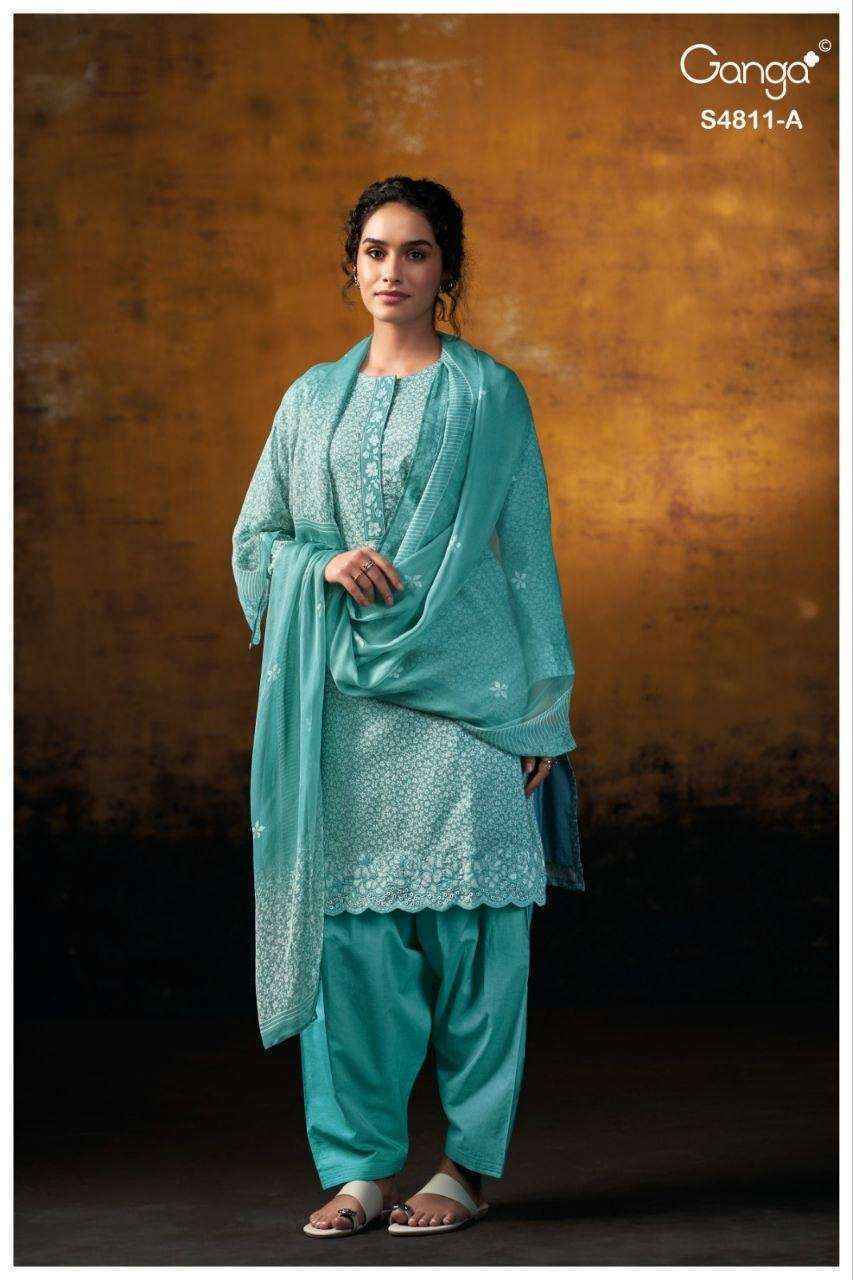 Ganga Rishvya-4807 Cotton Dress Material (4 pcs Catalogue)