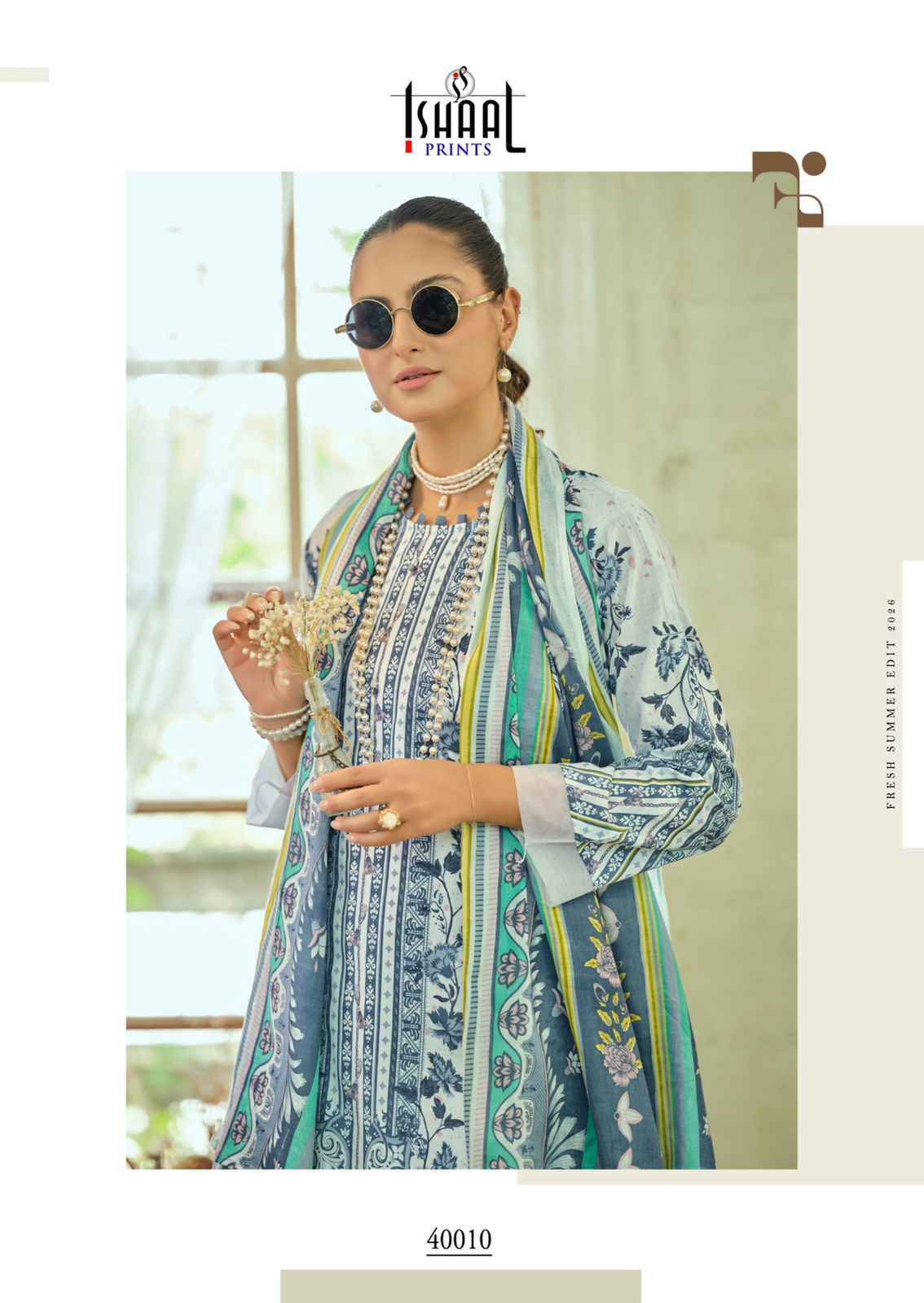 Ishaal Gulmohar Combo Lawn Cotton Dress Material (10 Pc Catalouge)