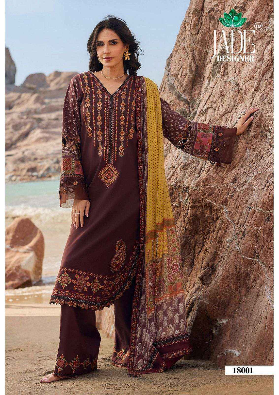 Jade Crimsons Vol-18 Cambric Cotton Dress Material (6 pc Cataloge)