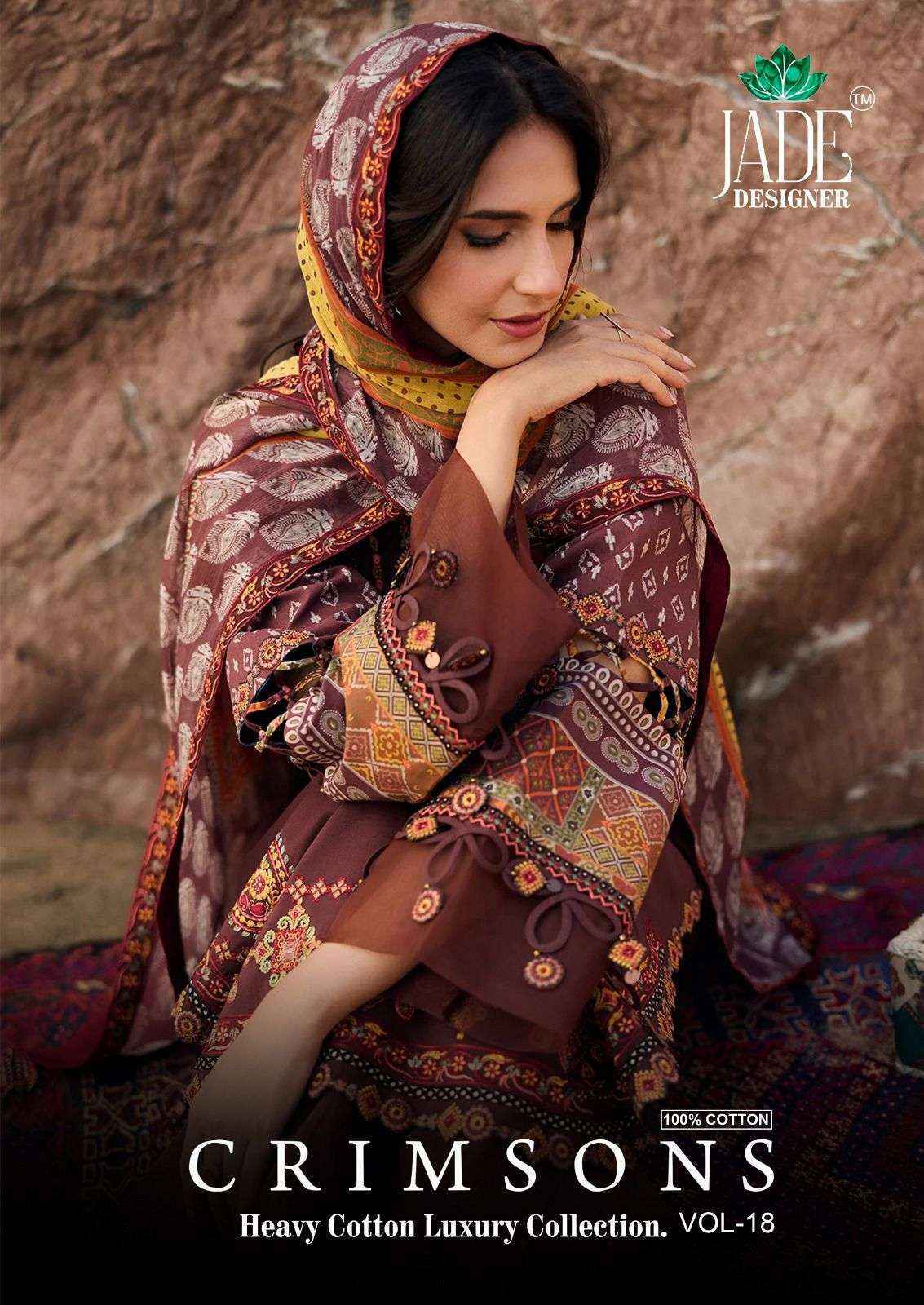 Jade Crimsons Vol-18 Cambric Cotton Dress Material (6 pc Cataloge)