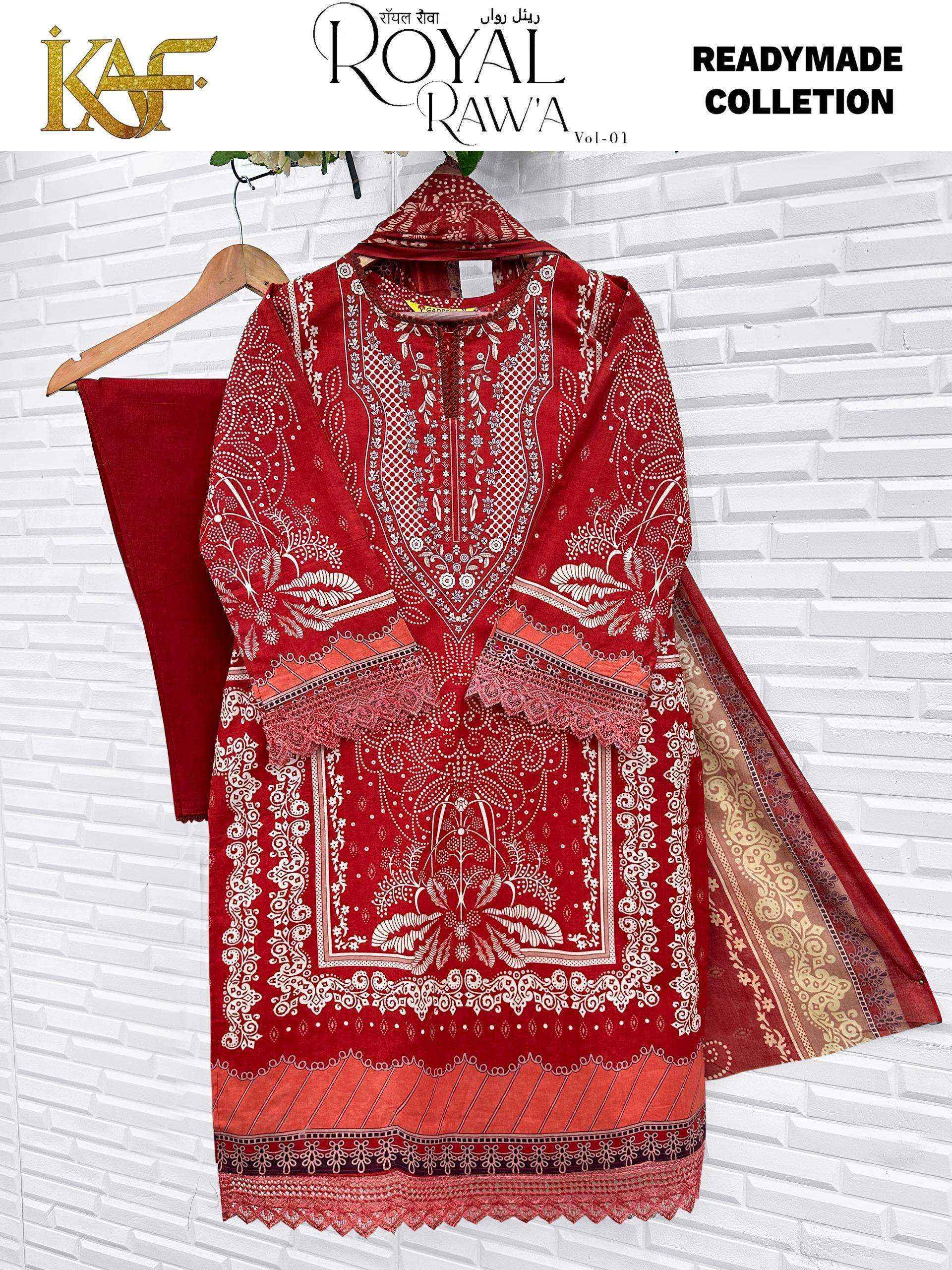 KAF Fabric Royal Rawa Vol-1 Readymade Cotton Dress (6 Pc Catalouge)