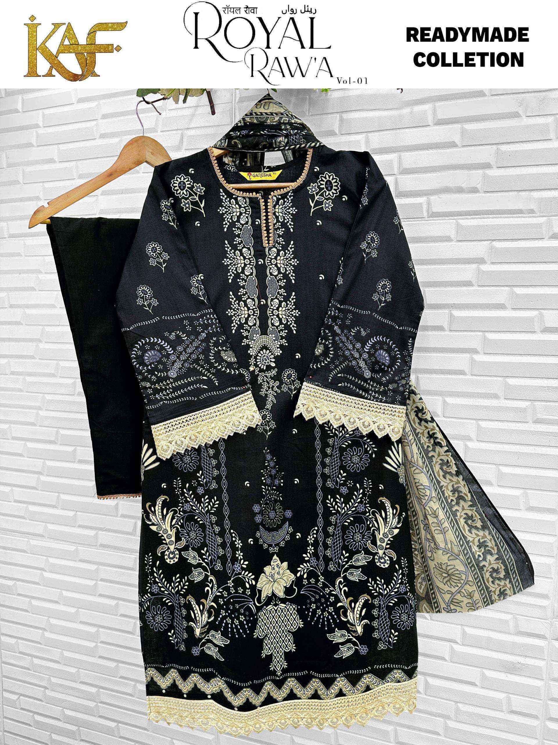 KAF Fabric Royal Rawa Vol-1 Readymade Cotton Dress (6 Pc Catalouge)
