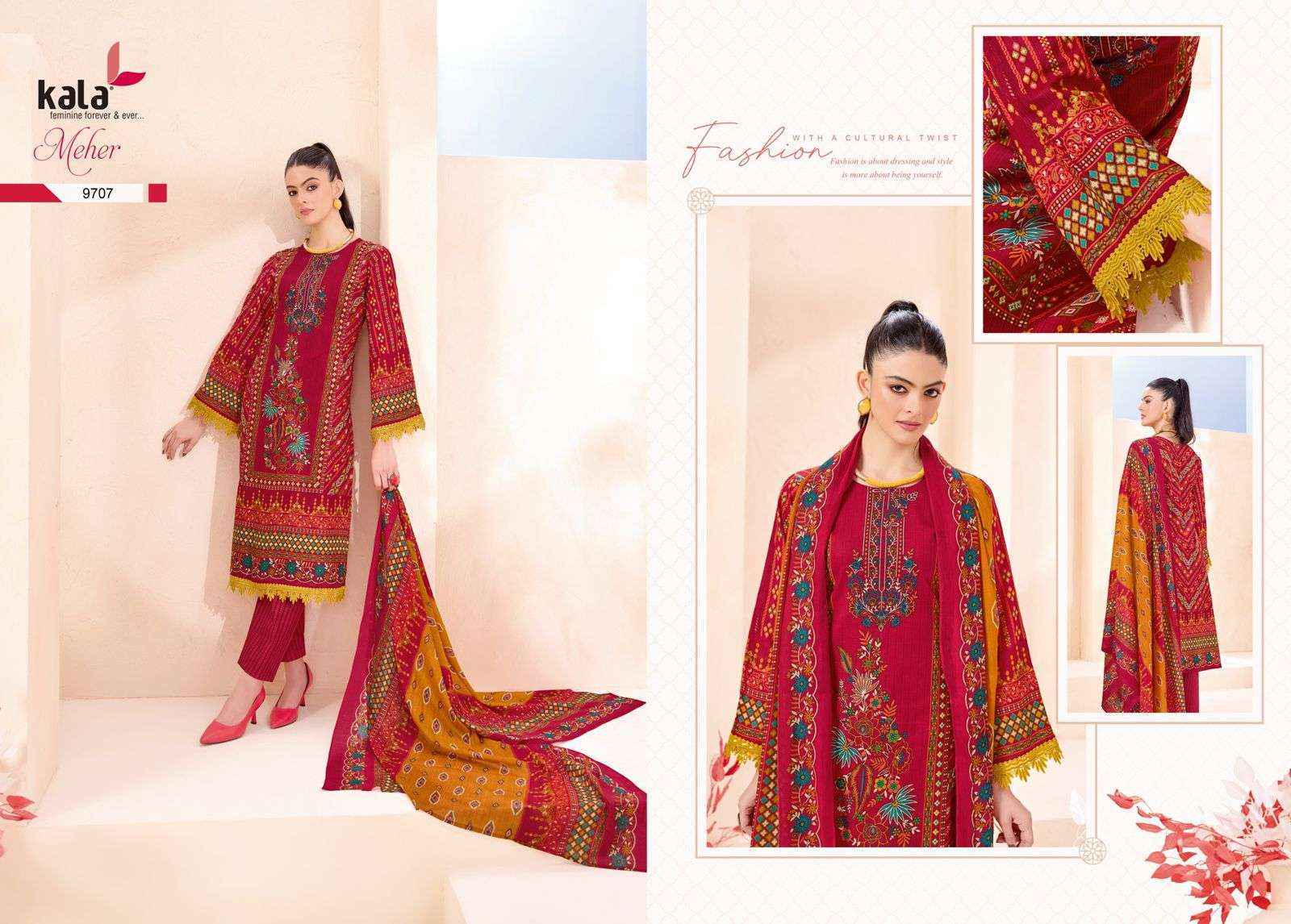 Kala Meher Vol-12 Cotton Dress Material (12 pcs Catalogue)