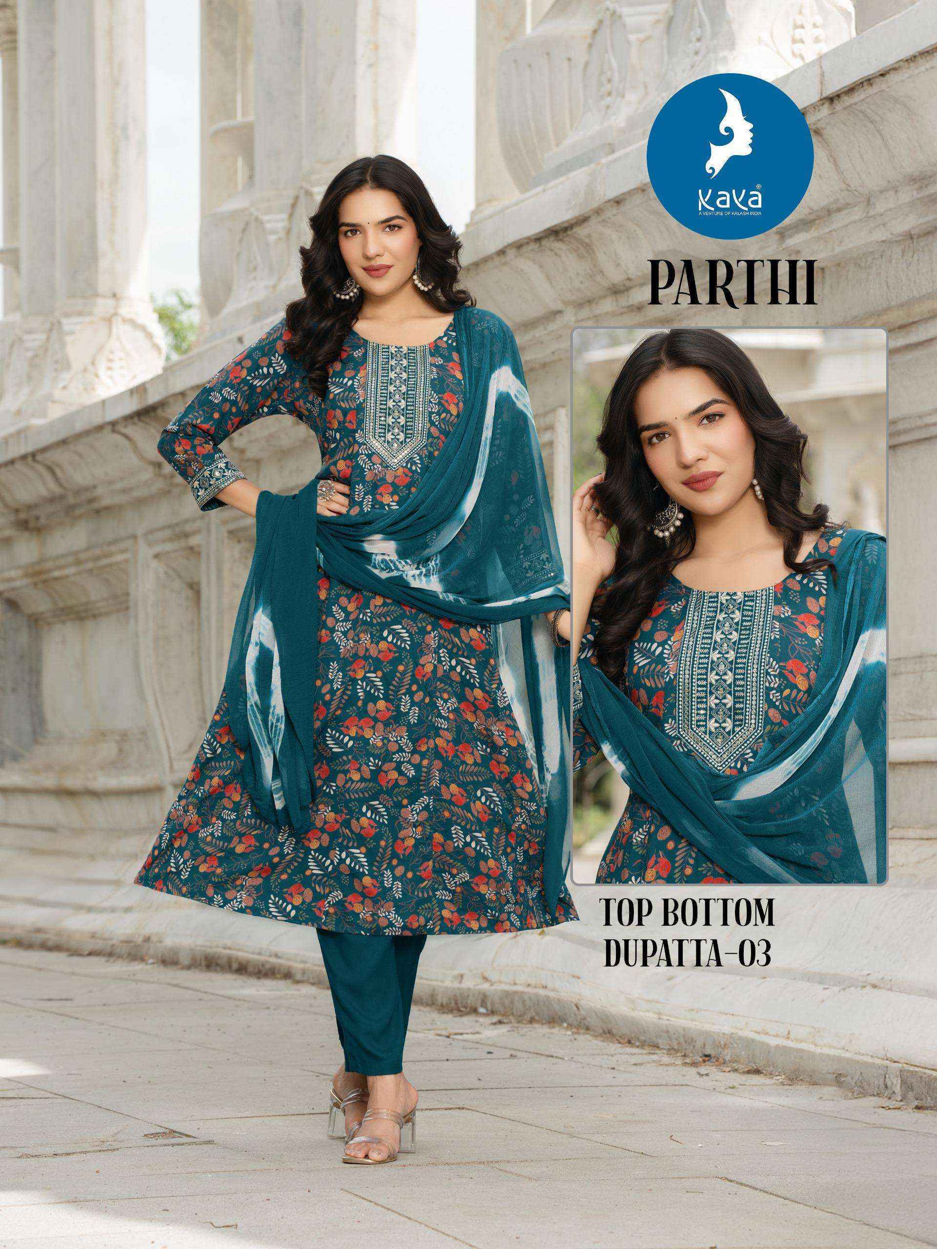 Kaya Parthi Rayon Readymade Suit (6 pcs Catalogue)