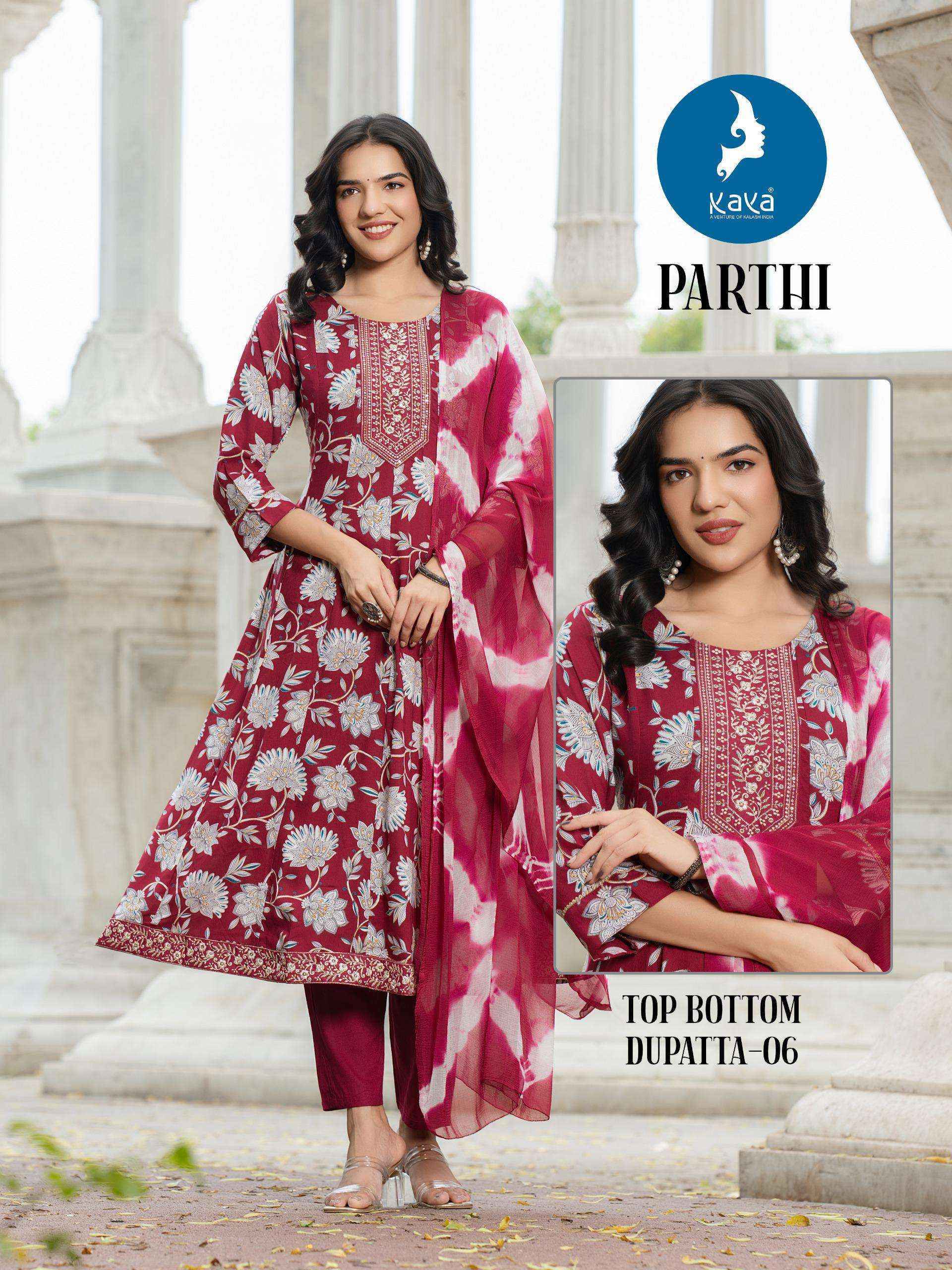 Kaya Parthi Rayon Readymade Suit (6 pcs Catalogue)
