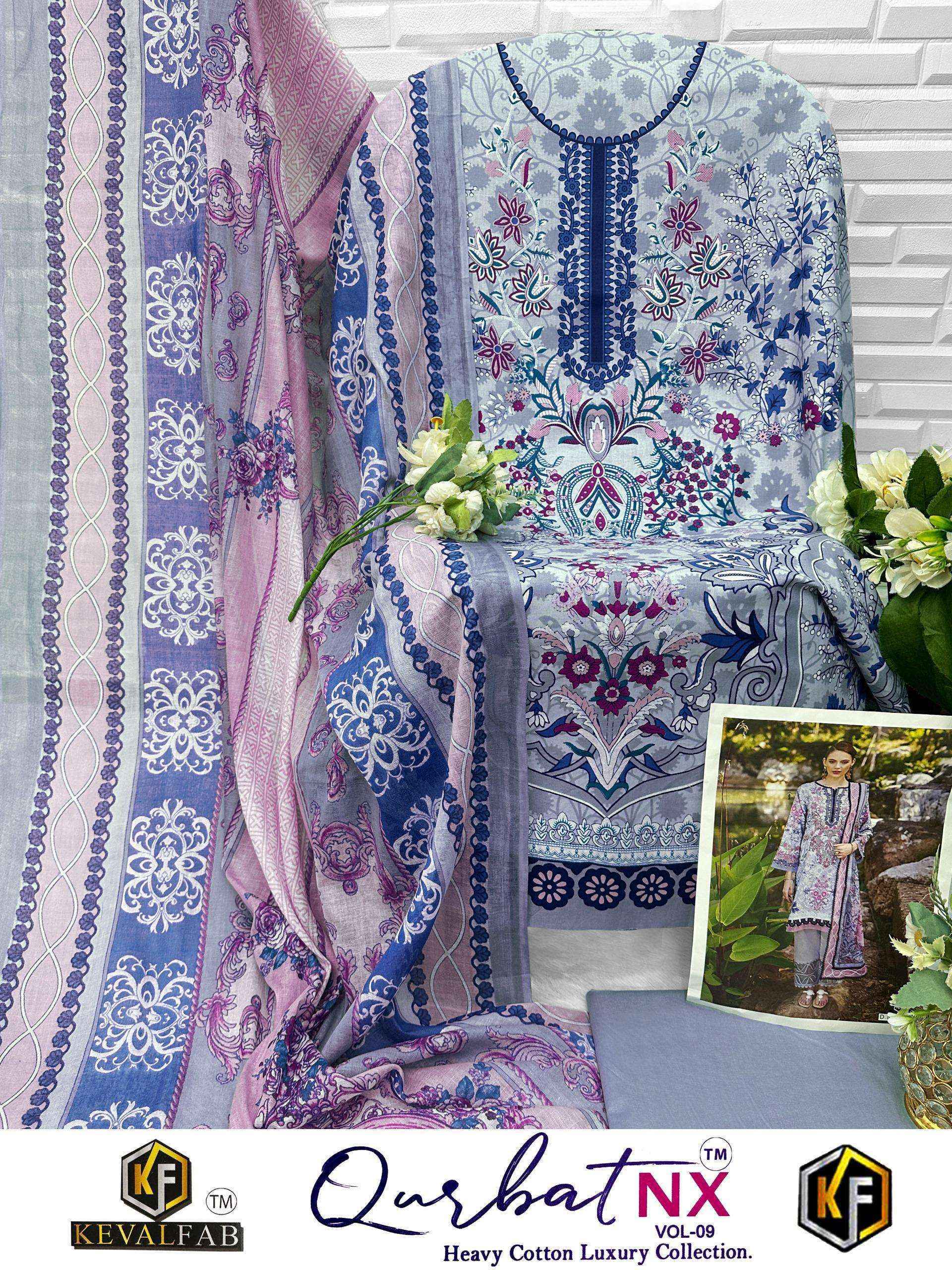 Keval Fab Qurbat Nx Vol-9 Cotton Dress Material (6 pc Cataloge)
