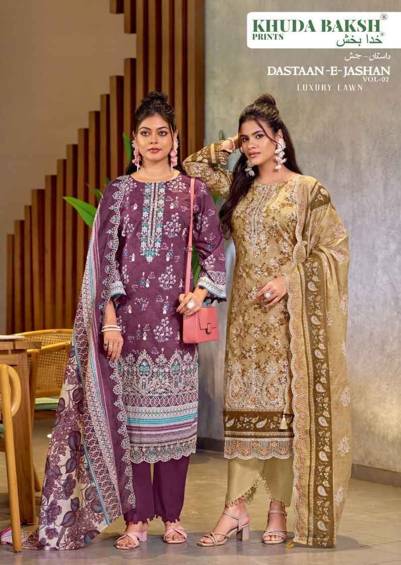 Khudha Baksh Prints Dastaan E Jashan Vol 2 Lawn Dress Material 6 pcs Cataloge