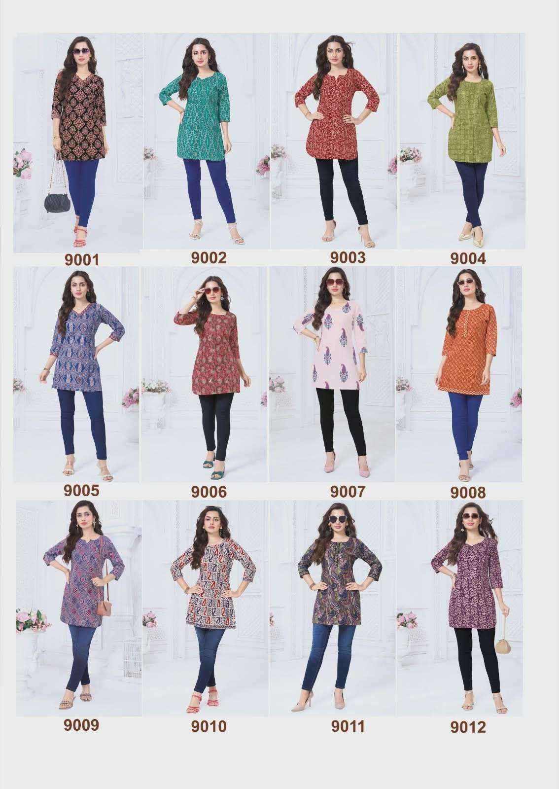 Mayur Creation Crystal Vol-9 Poplin Cotton Tunic Top (12 pcs Catalogue)