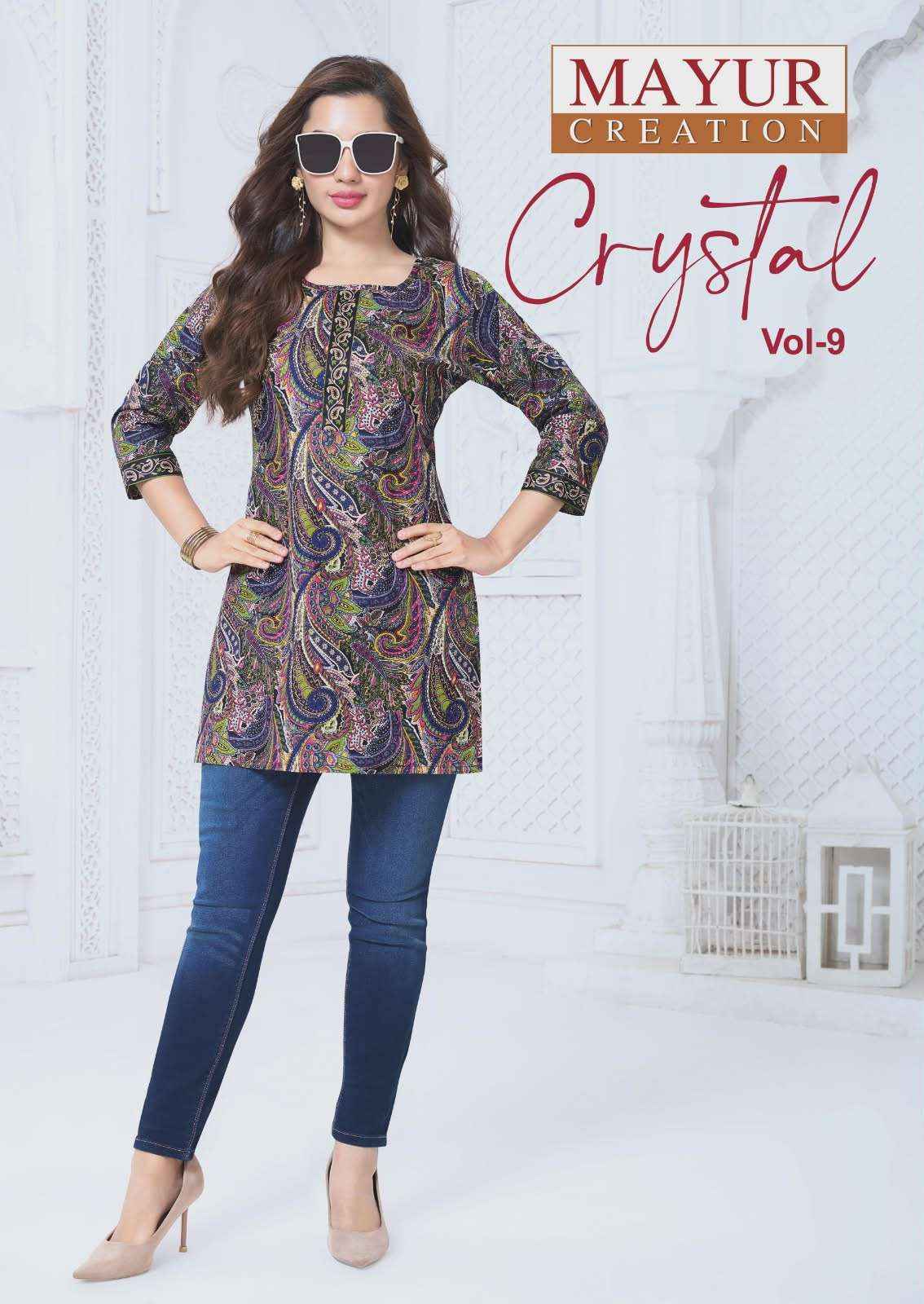 Mayur Creation Crystal Vol-9 Poplin Cotton Tunic Top (12 pcs Catalogue)