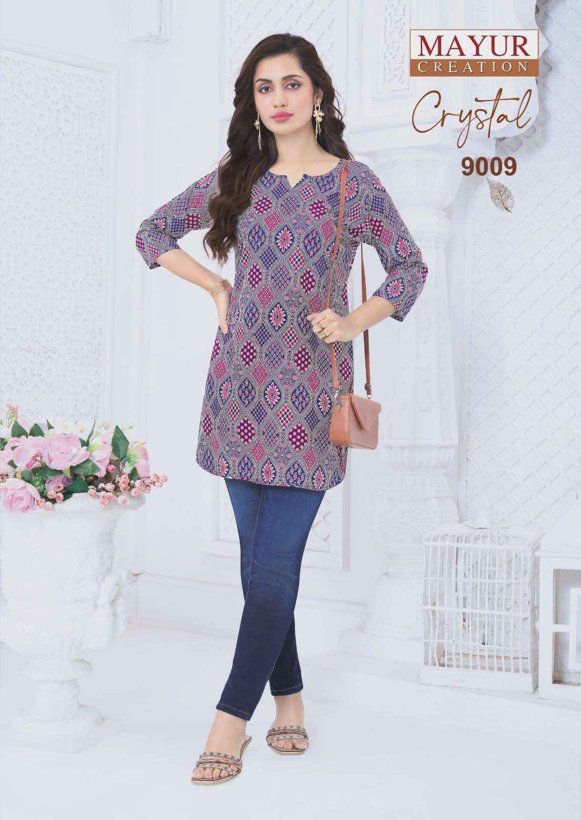 Mayur Creation Crystal Vol-9 Poplin Cotton Tunic Top (12 pcs Catalogue)