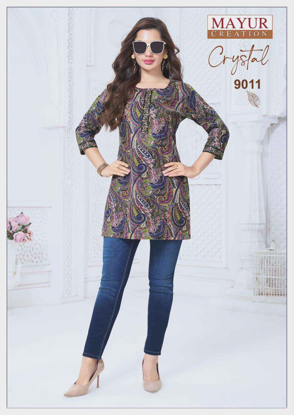 Mayur Creation Crystal Vol-9 Poplin Cotton Tunic Top (12 pcs Catalogue)