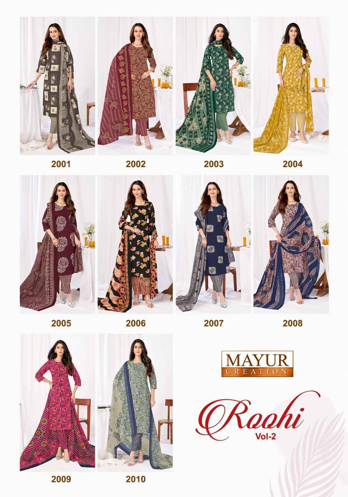 Mayur Creation Roohi Vol-2 Cotton Dress Material (10 pcs Catalogue)