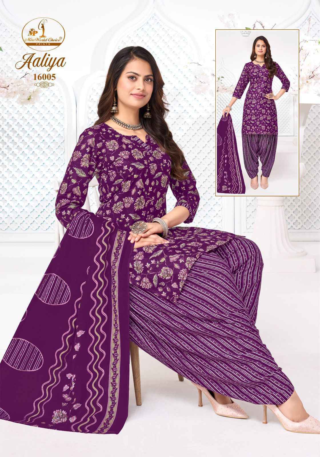 Miss World Choice Aaliya Vol 16 Readymade Cotton Dress 10 pcs Catalogue