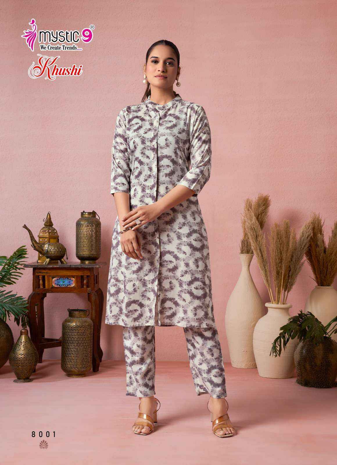 Mystic 9 Khushi Vol-8 Viscouse Co Ord Set (10 pcs Catalogue)
