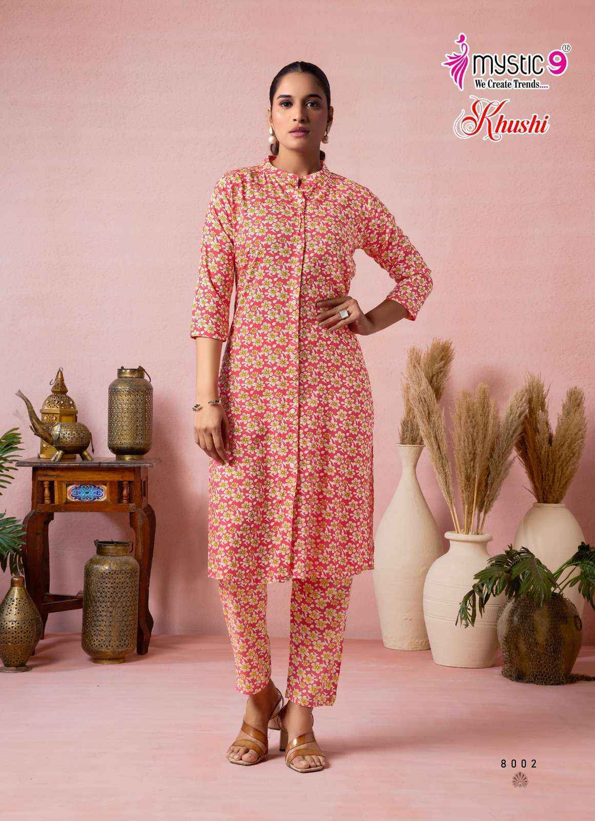 Mystic 9 Khushi Vol-8 Viscouse Co Ord Set (10 pcs Catalogue)