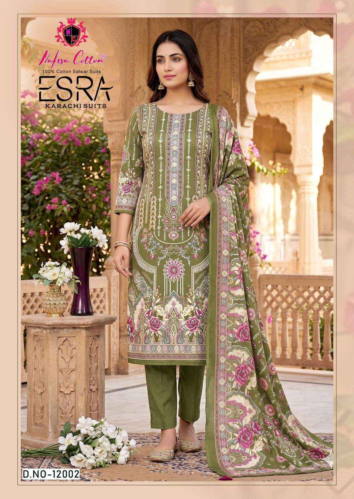 Nafisa Cotton Esra Karachi Vol-12 Cotton Dress Material (6 Pc Catalog)