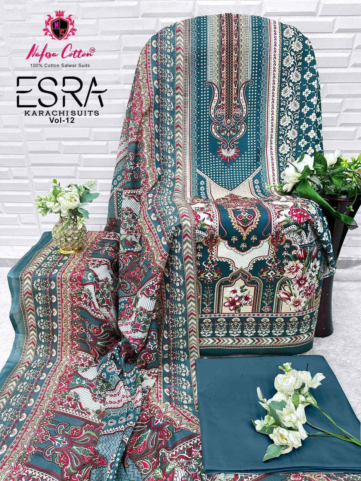 Nafisa Cotton Esra Karachi Vol-12 Cotton Dress Material (6 Pc Catalog)