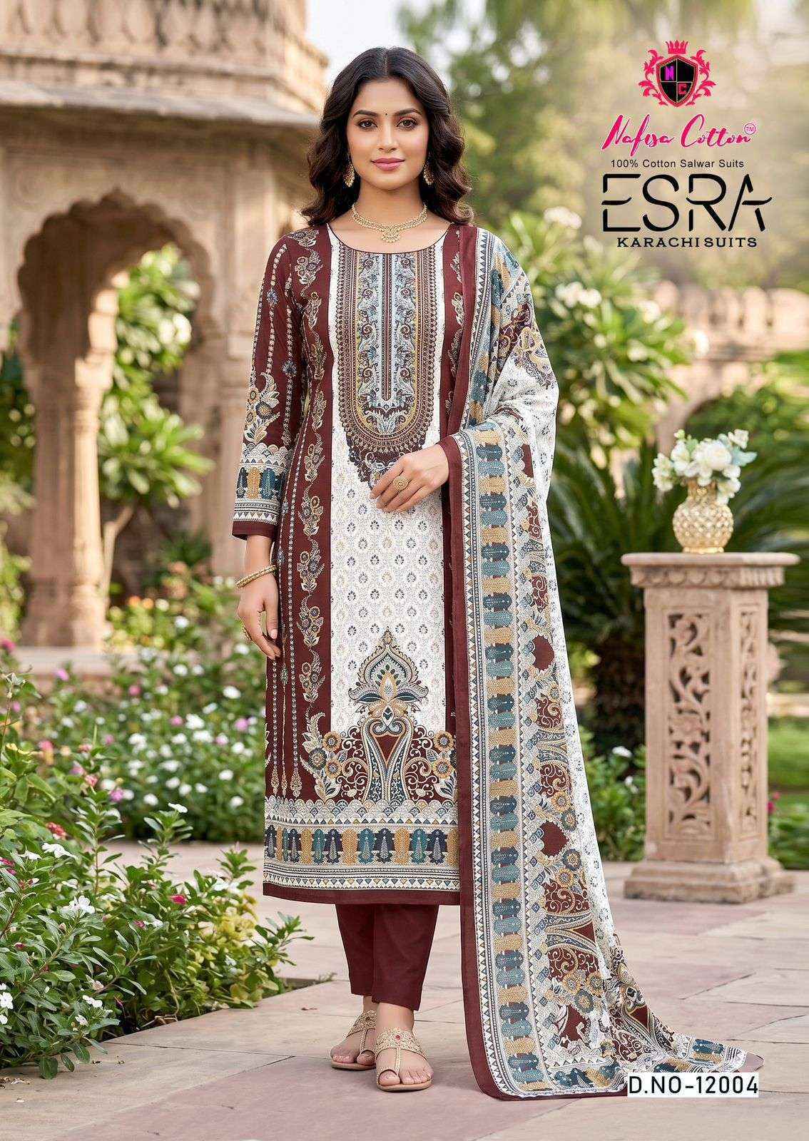 Nafisa Cotton Esra Karachi Vol-12 Cotton Dress Material (6 Pc Catalog)