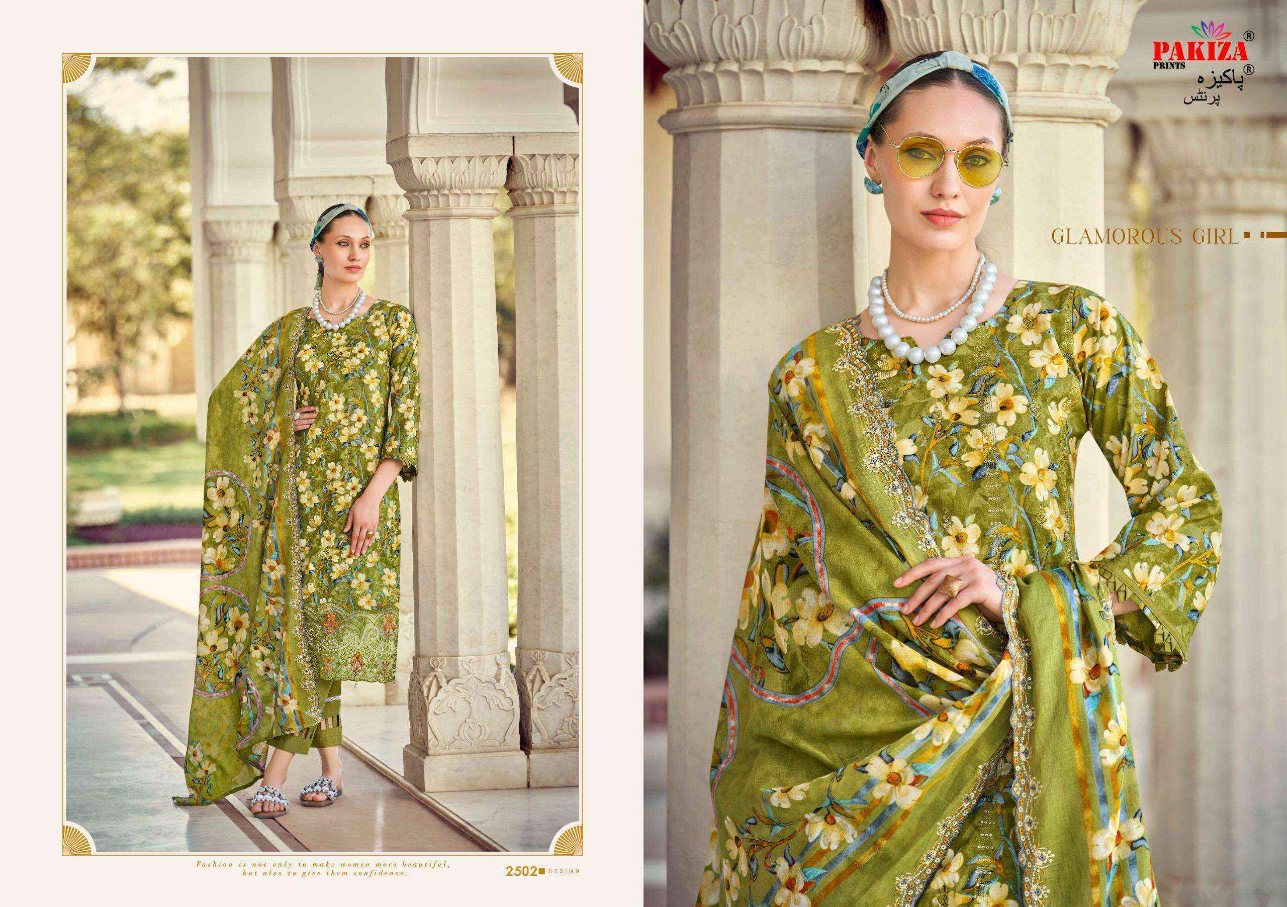 Pakiza Prints Haya Vol-25 Lawn Cotton Dress Material (10 pcs Catalogue)