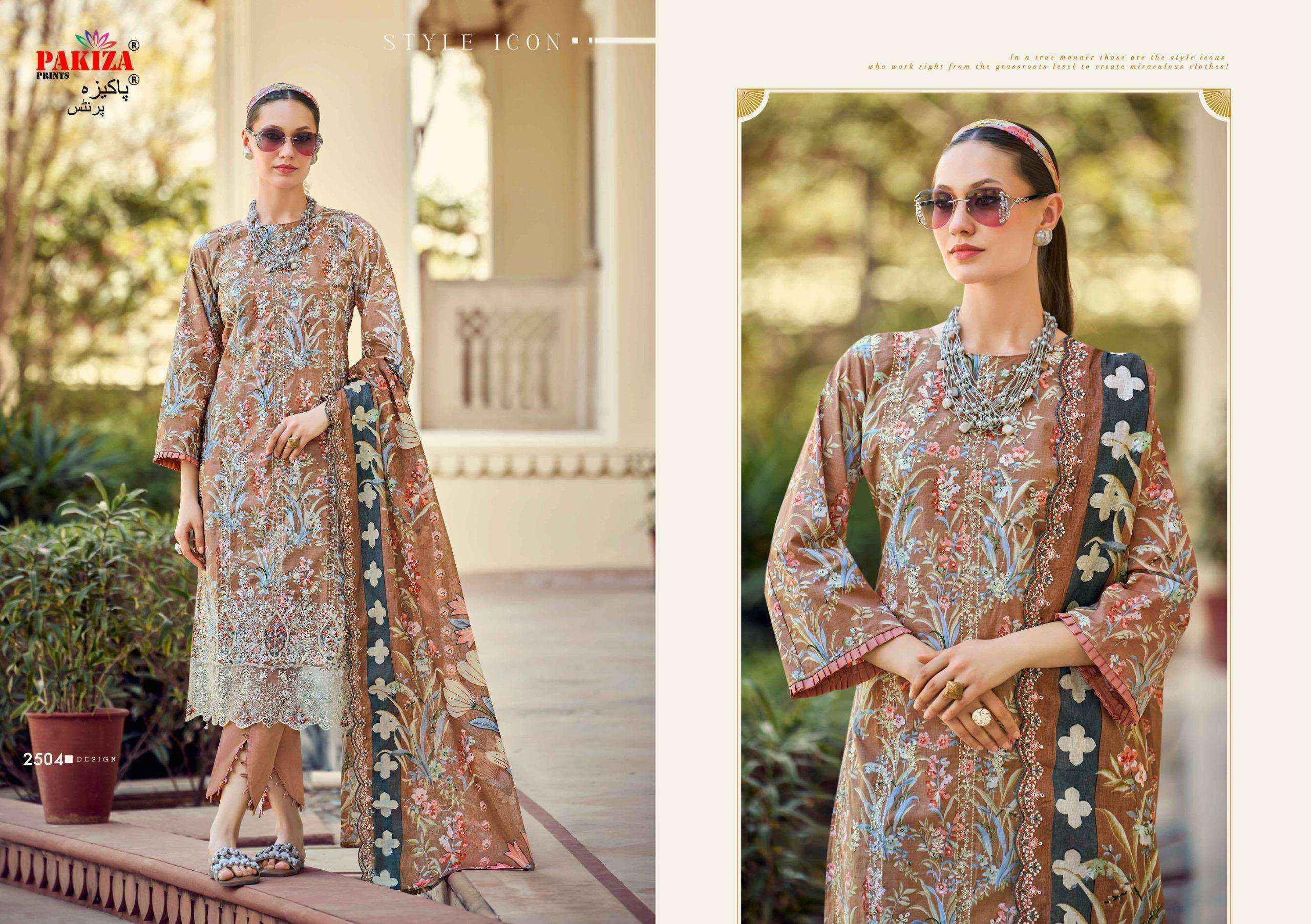 Pakiza Prints Haya Vol-25 Lawn Cotton Dress Material (10 pcs Catalogue)