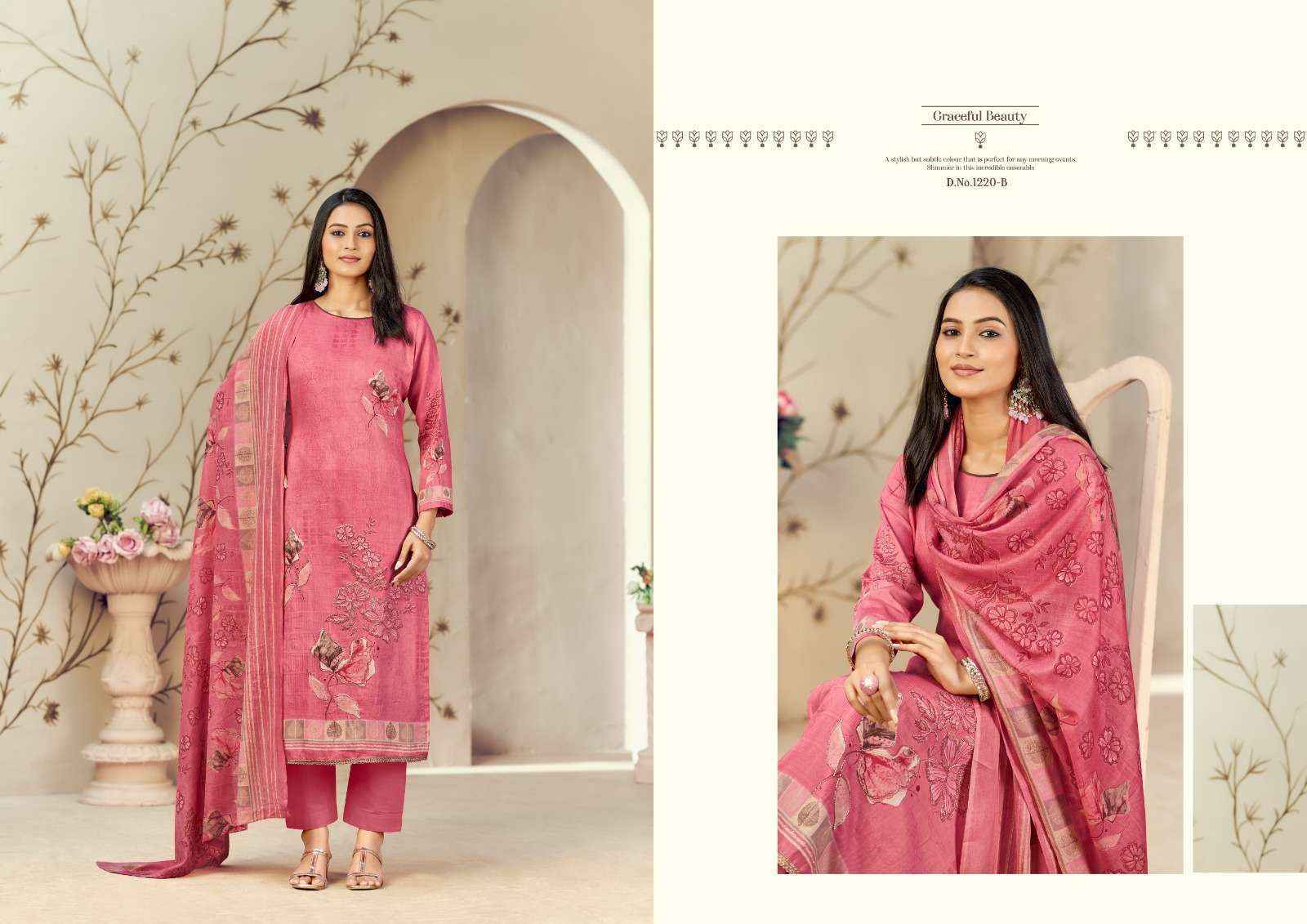 Radhika Fashion Azara Kayka D No-1220 Jam Cotton Dress Material (4 pcs Catalogue)