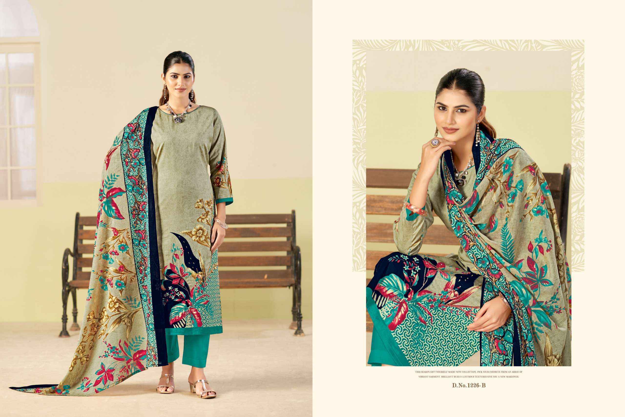 Radhika Fashion Azara Kayka D No-1226 Jam Cotton Dress Material (4 pcs Catalogue)