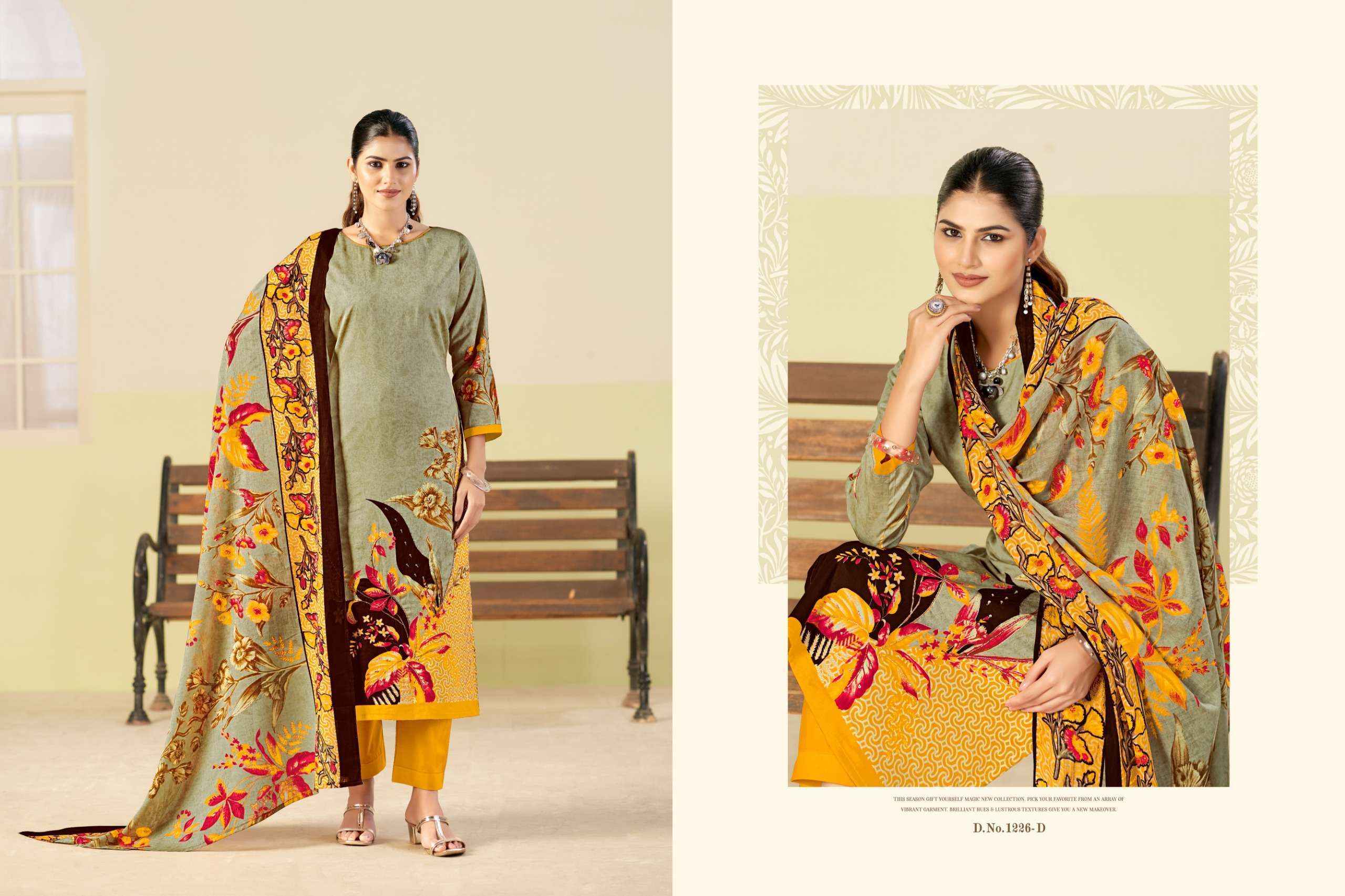 Radhika Fashion Azara Kayka D No-1226 Jam Cotton Dress Material (4 pcs Catalogue)